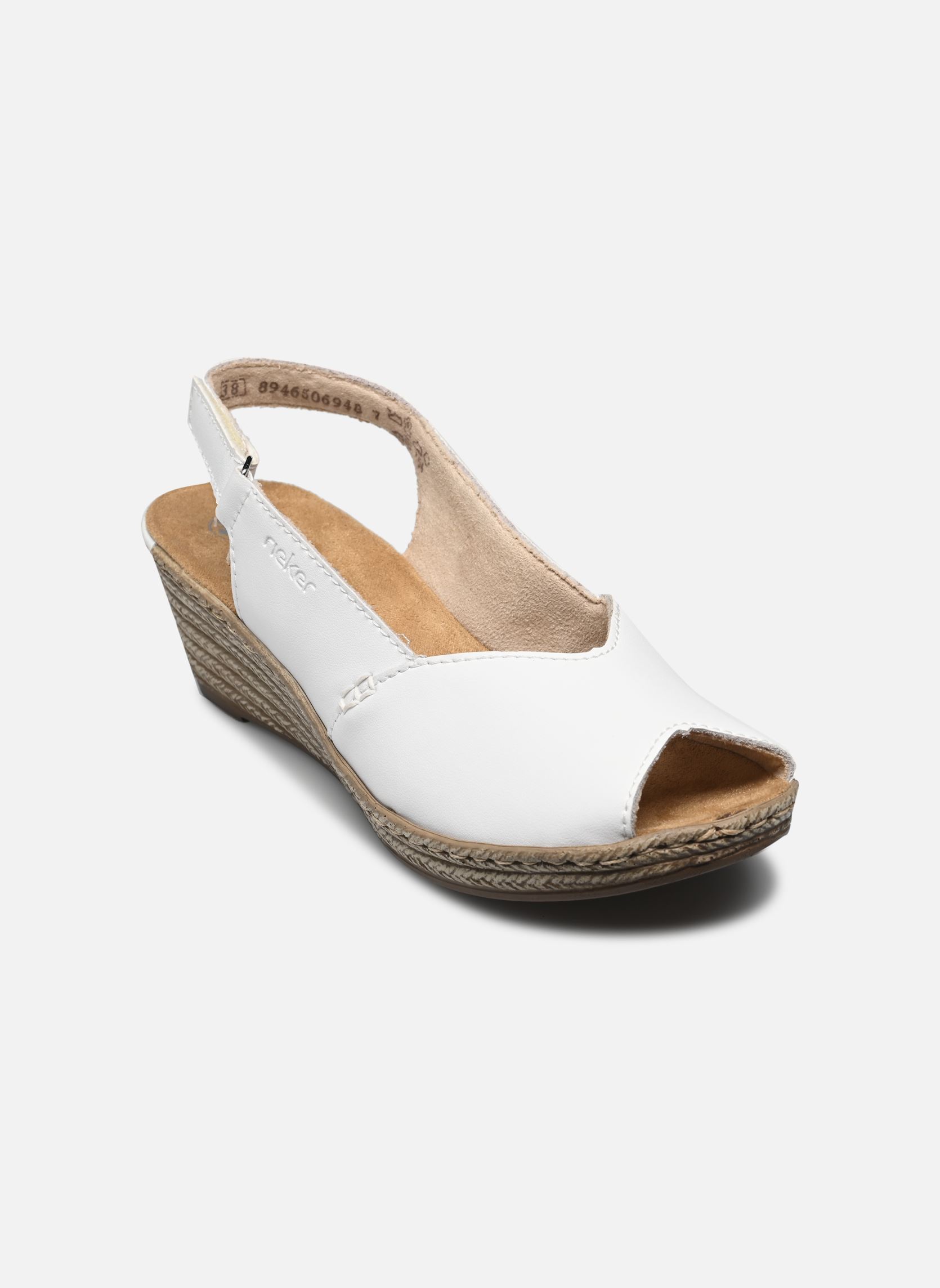 Sandales compensées et plateformes 62462 femme blanc Rieker Sandales compensées et plateformes 62462 femme blanc BLANC