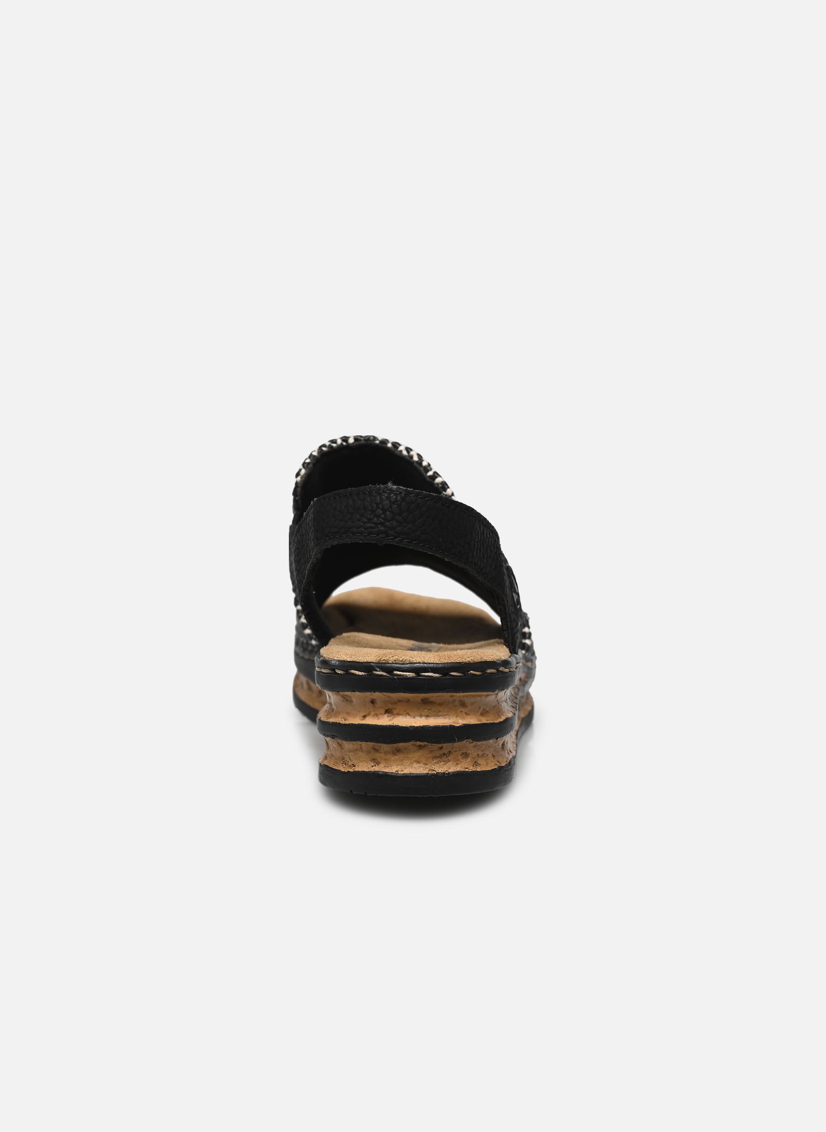 Sandales compensées et plateformes 62971 femme noir Rieker Sandales compensées et plateformes 62971 femme noir NOIR COMBINE