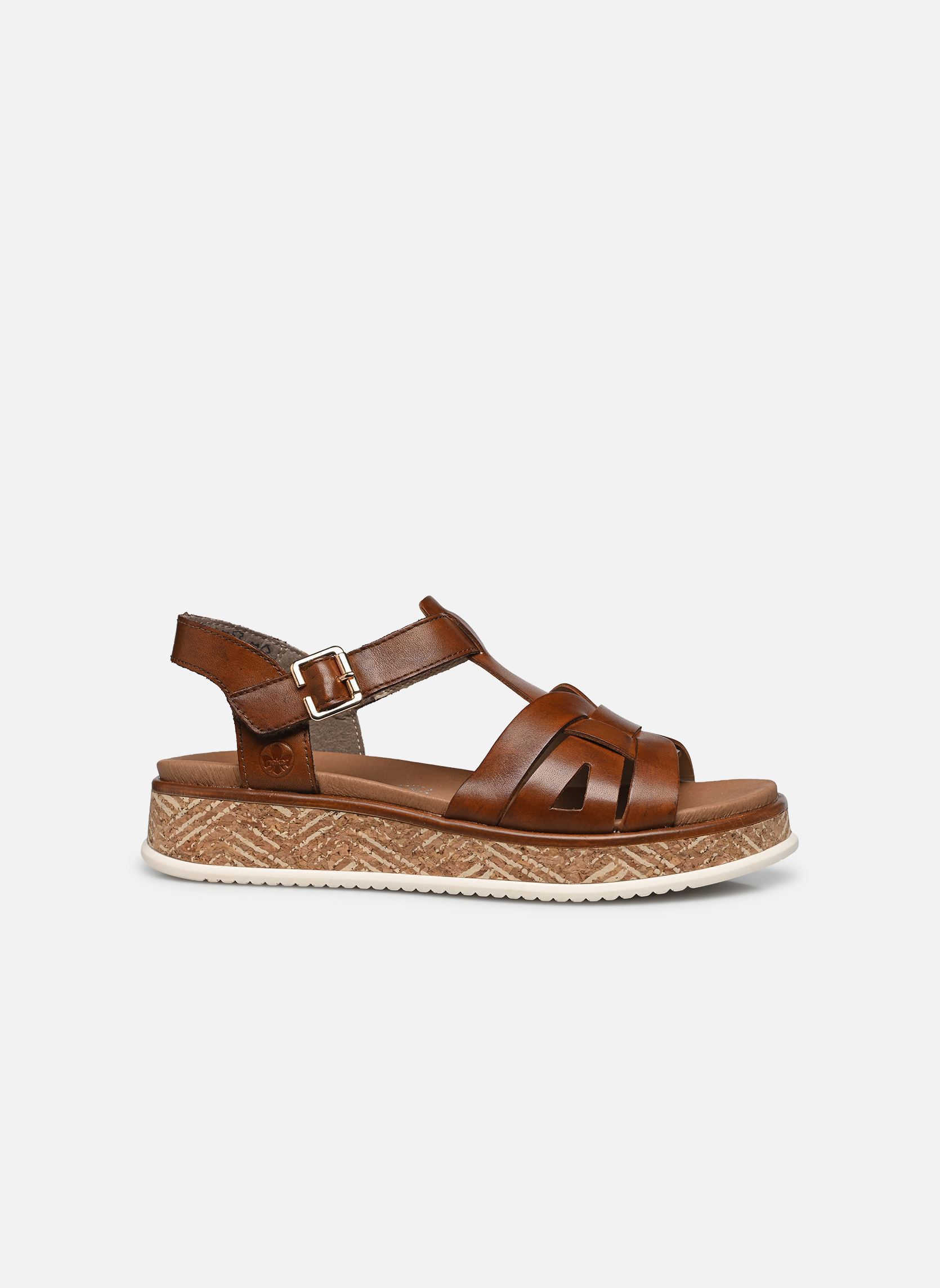 Keil- und Plateausandalen W0853 damen braun Rieker Keil- und Plateausandalen W0853 damen braun MARRON