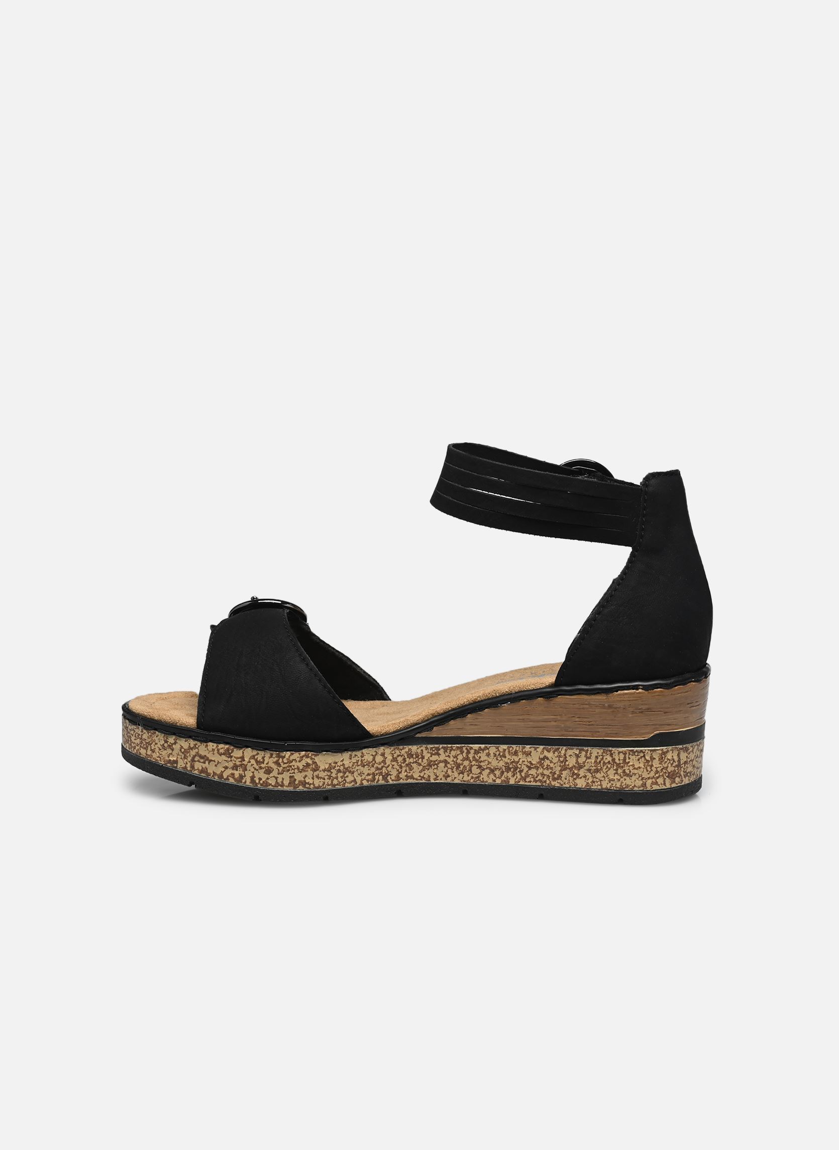 Sandales compensées et plateformes 63780 femme noir Rieker Sandales compensées et plateformes 63780 femme noir NOIR