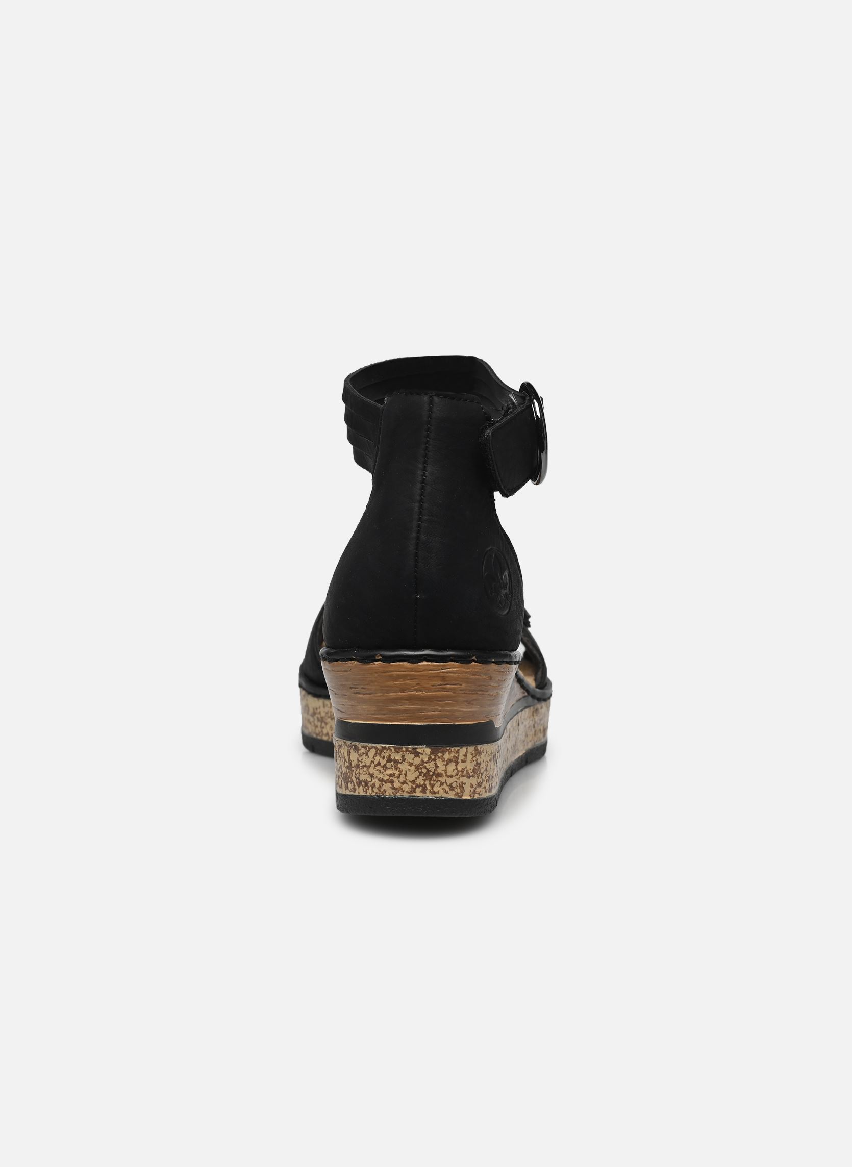 Sandales compensées et plateformes 63780 femme noir Rieker Sandales compensées et plateformes 63780 femme noir NOIR