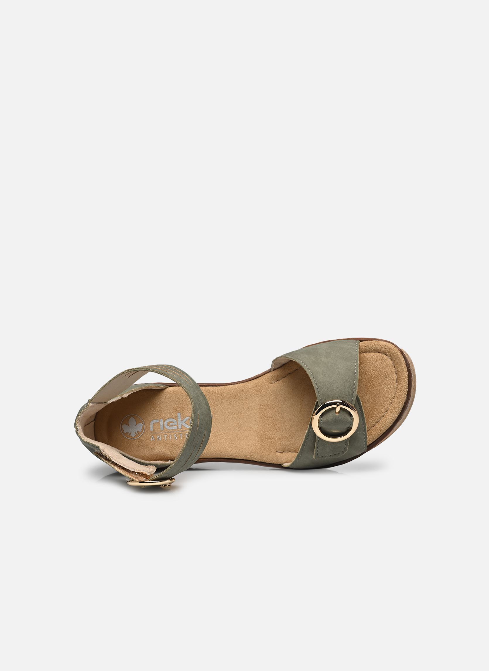 Sandales compensées et plateformes 63780 femme vert Rieker Sandales compensées et plateformes 63780 femme vert VERT