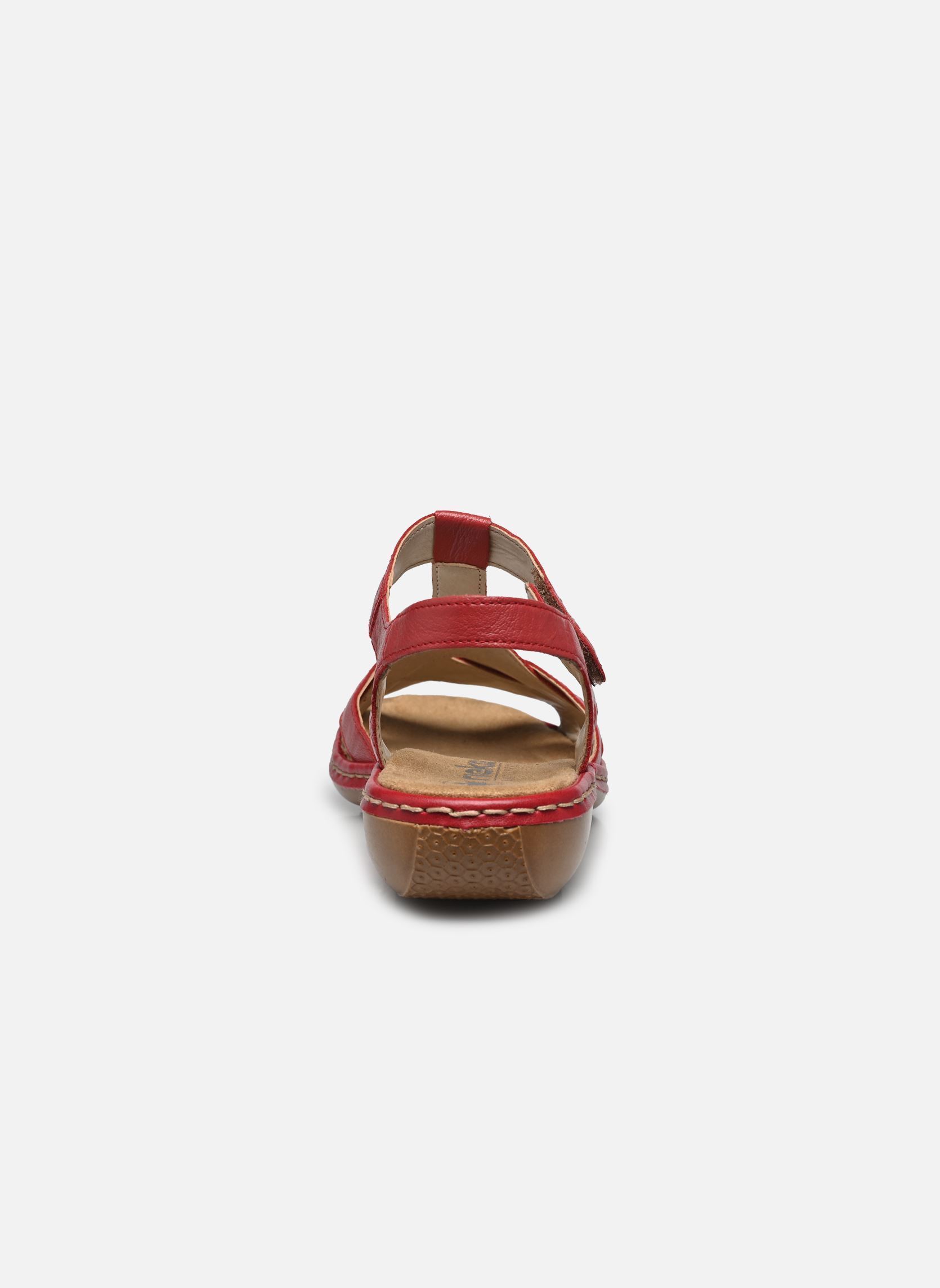 Platte sandalen 65919 dames rood Rieker Platte sandalen 65919 dames rood ROUGE