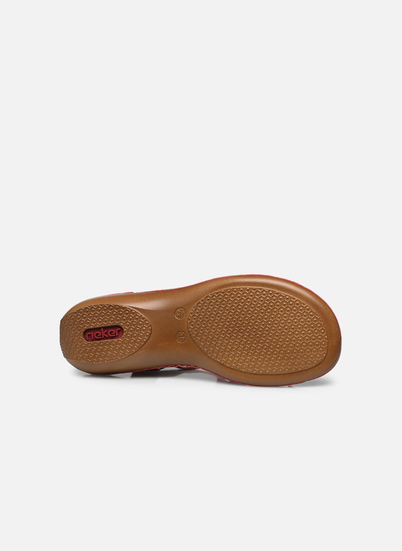 Platte sandalen 65919 dames rood Rieker Platte sandalen 65919 dames rood ROUGE