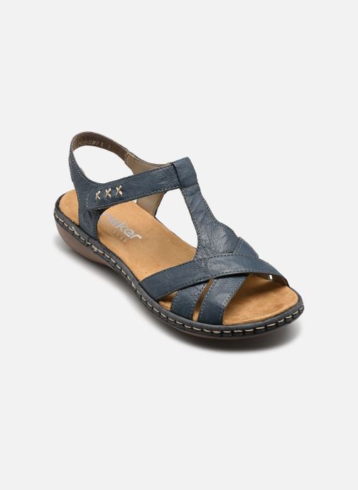 Rieker Platte sandalen 65919 dames blauw