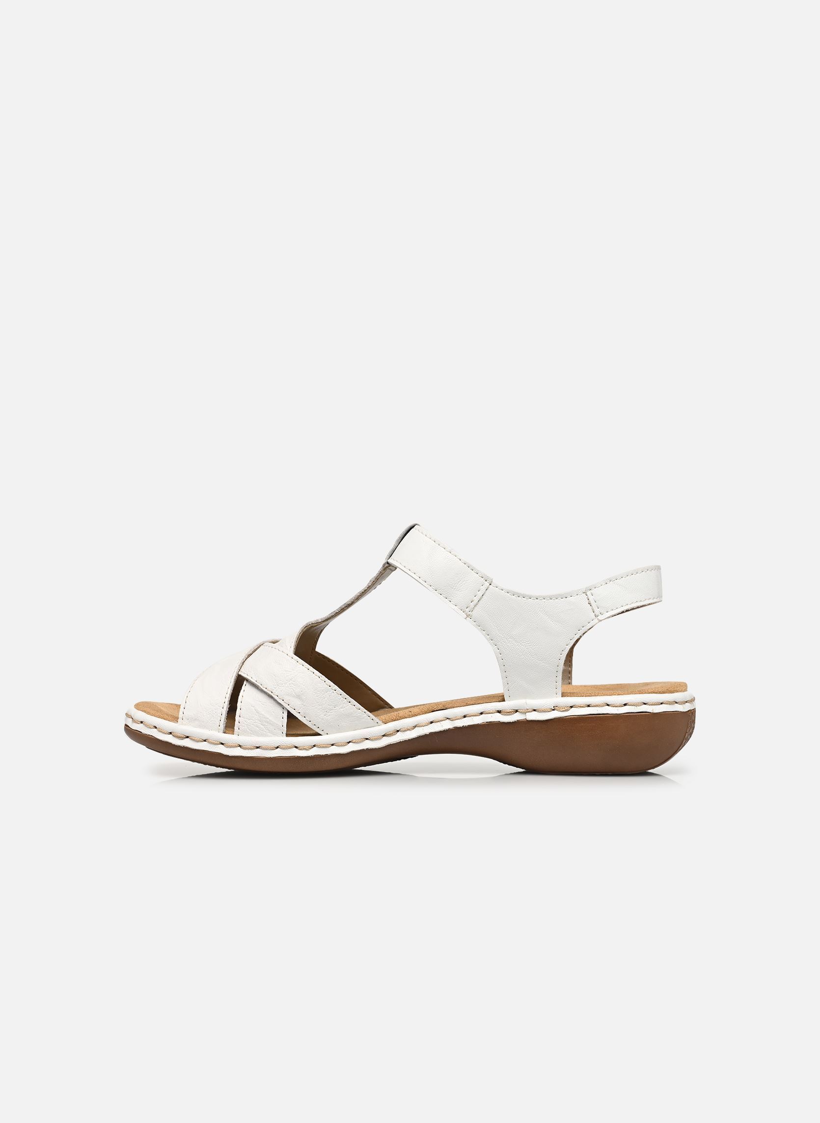 Platte sandalen 65919 dames wit Rieker Platte sandalen 65919 dames wit HARTWEISS/WEISS