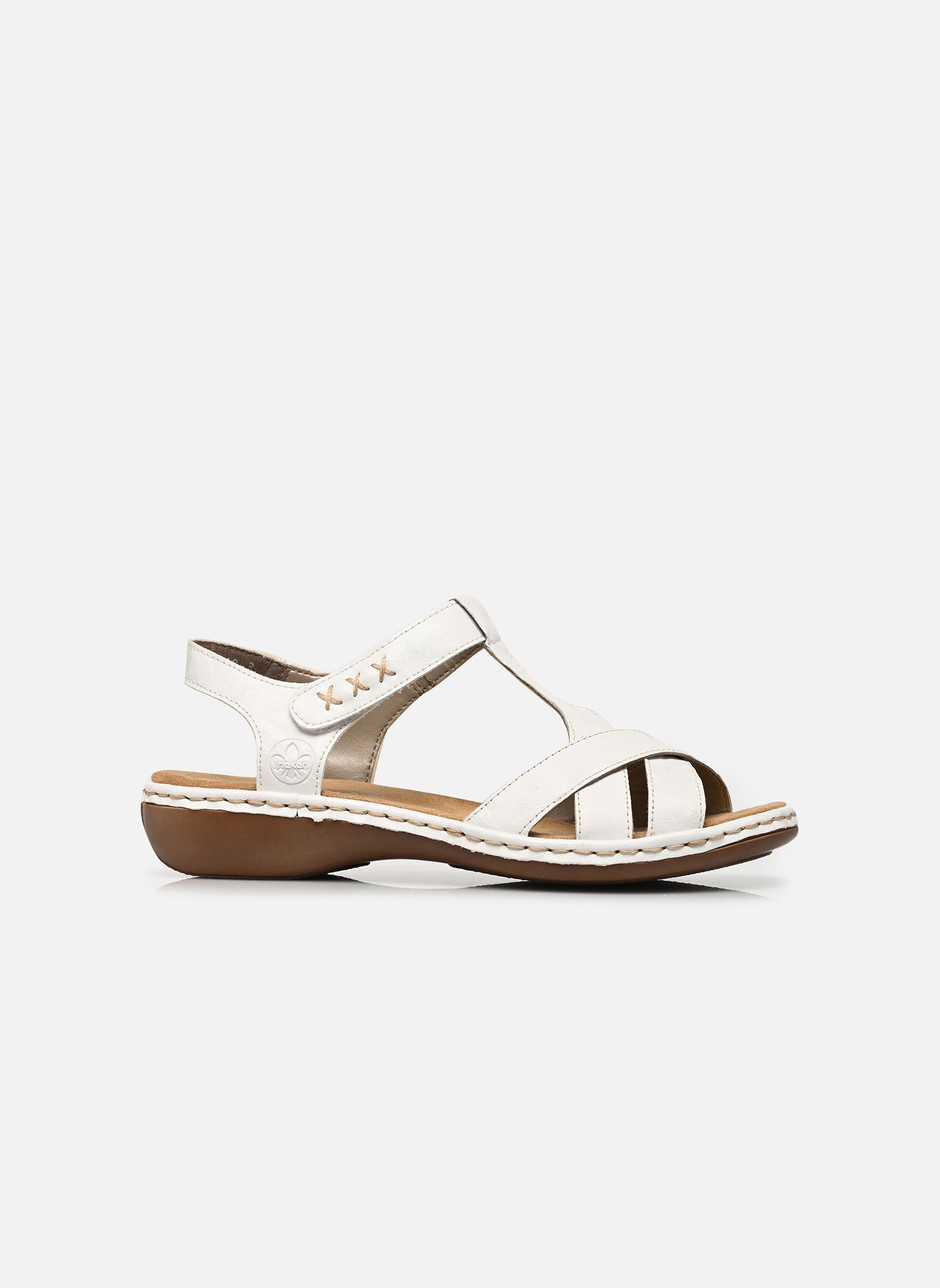 Platte sandalen 65919 dames wit Rieker Platte sandalen 65919 dames wit HARTWEISS/WEISS