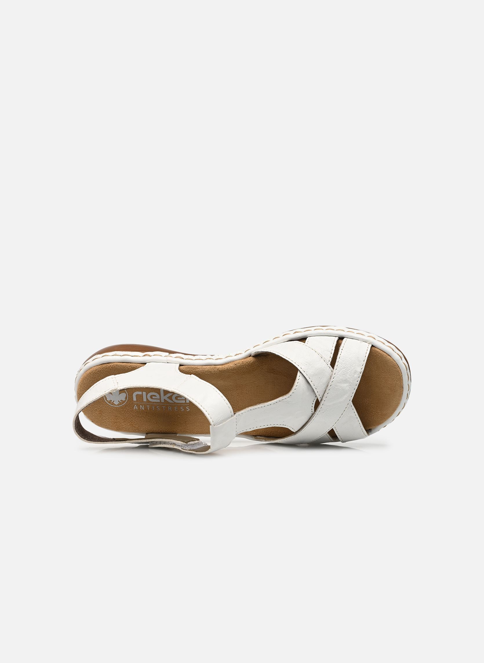 Platte sandalen 65919 dames wit Rieker Platte sandalen 65919 dames wit HARTWEISS/WEISS