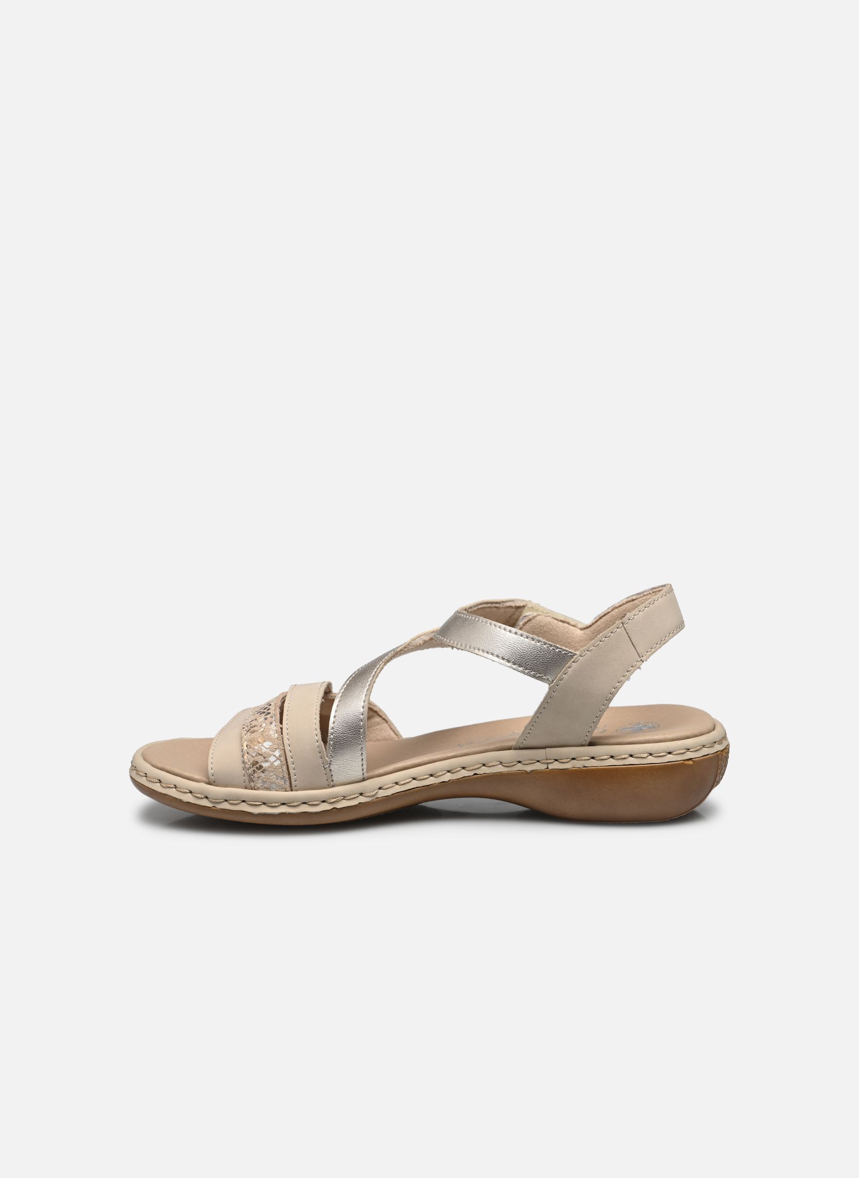 Platte sandalen 65965 dames beige Rieker Platte sandalen 65965 dames beige BEIGE COMBINE