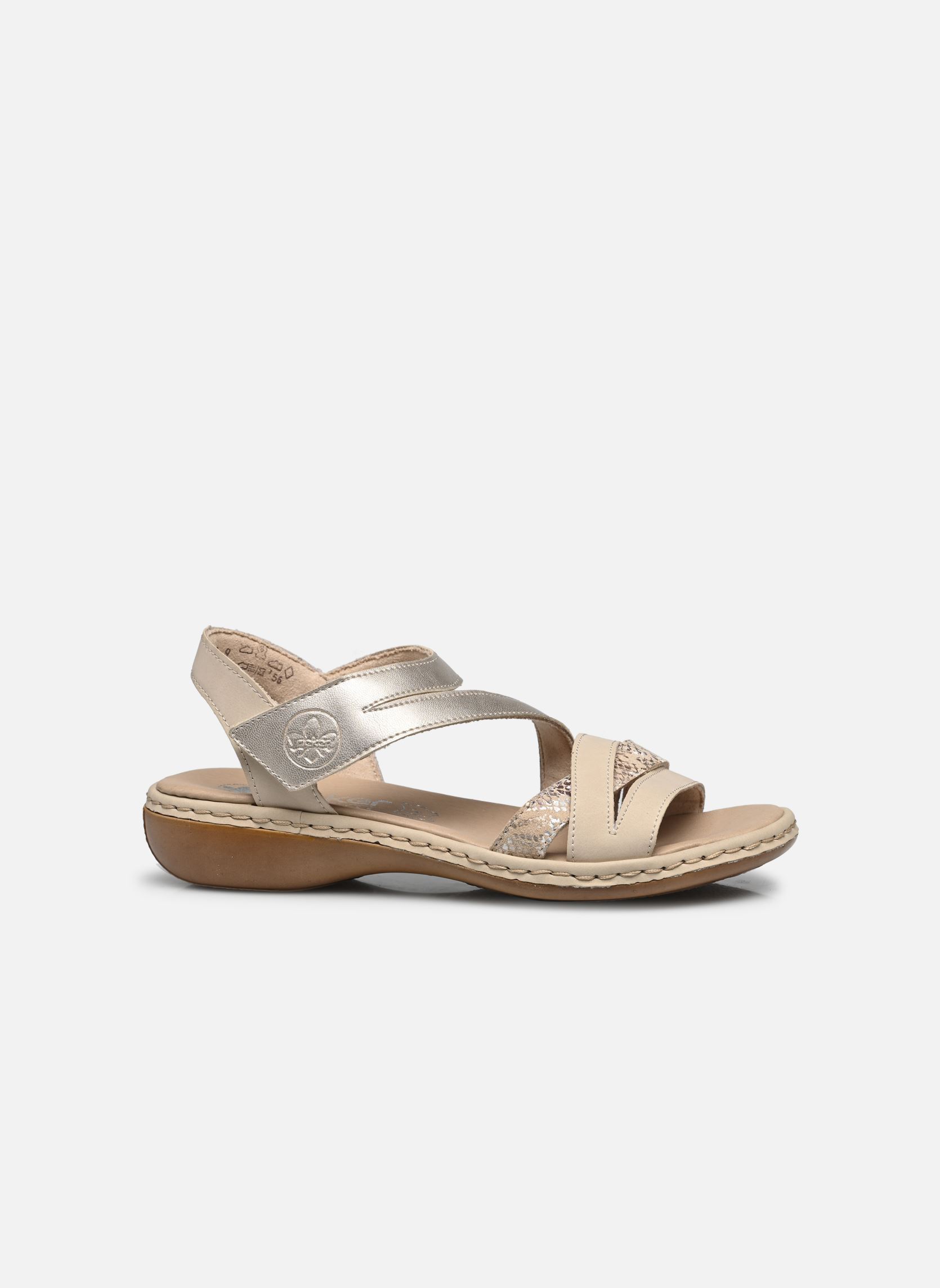 Platte sandalen 65965 dames beige Rieker Platte sandalen 65965 dames beige BEIGE COMBINE