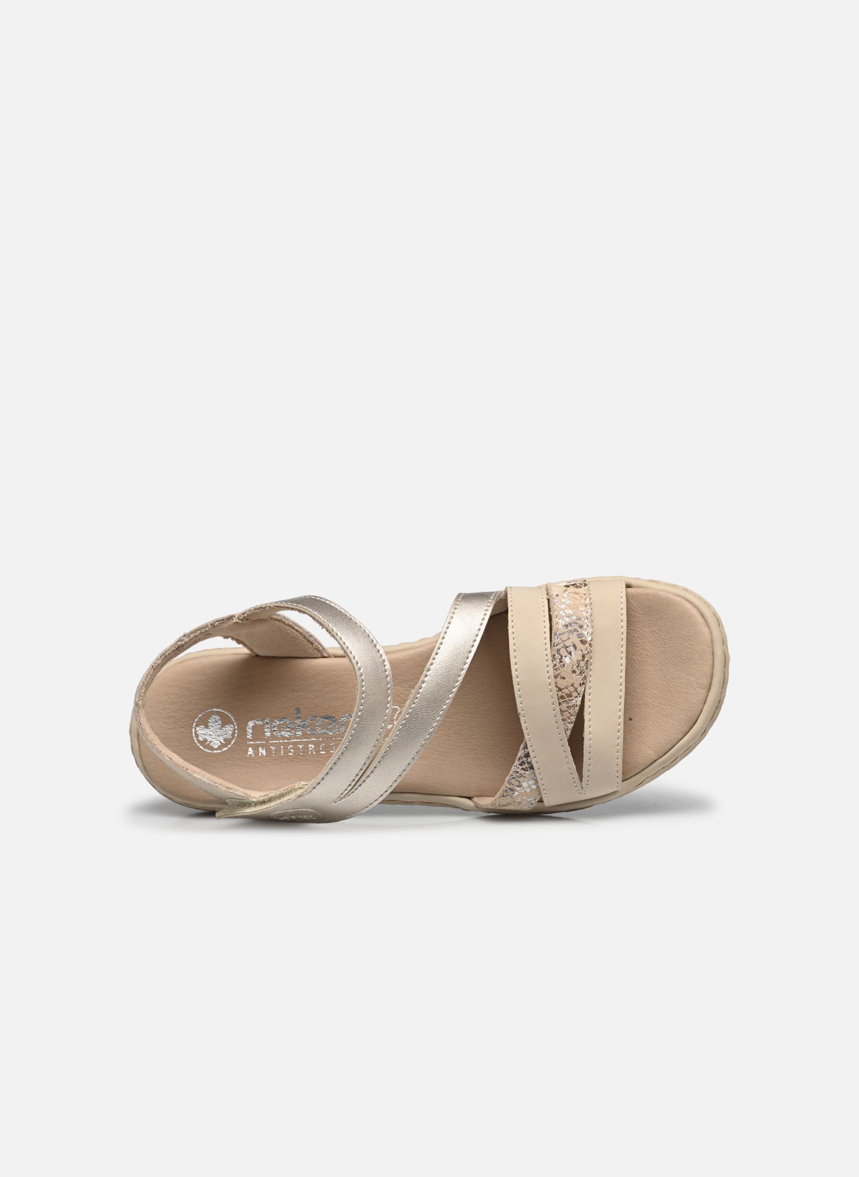 Platte sandalen 65965 dames beige Rieker Platte sandalen 65965 dames beige BEIGE COMBINE