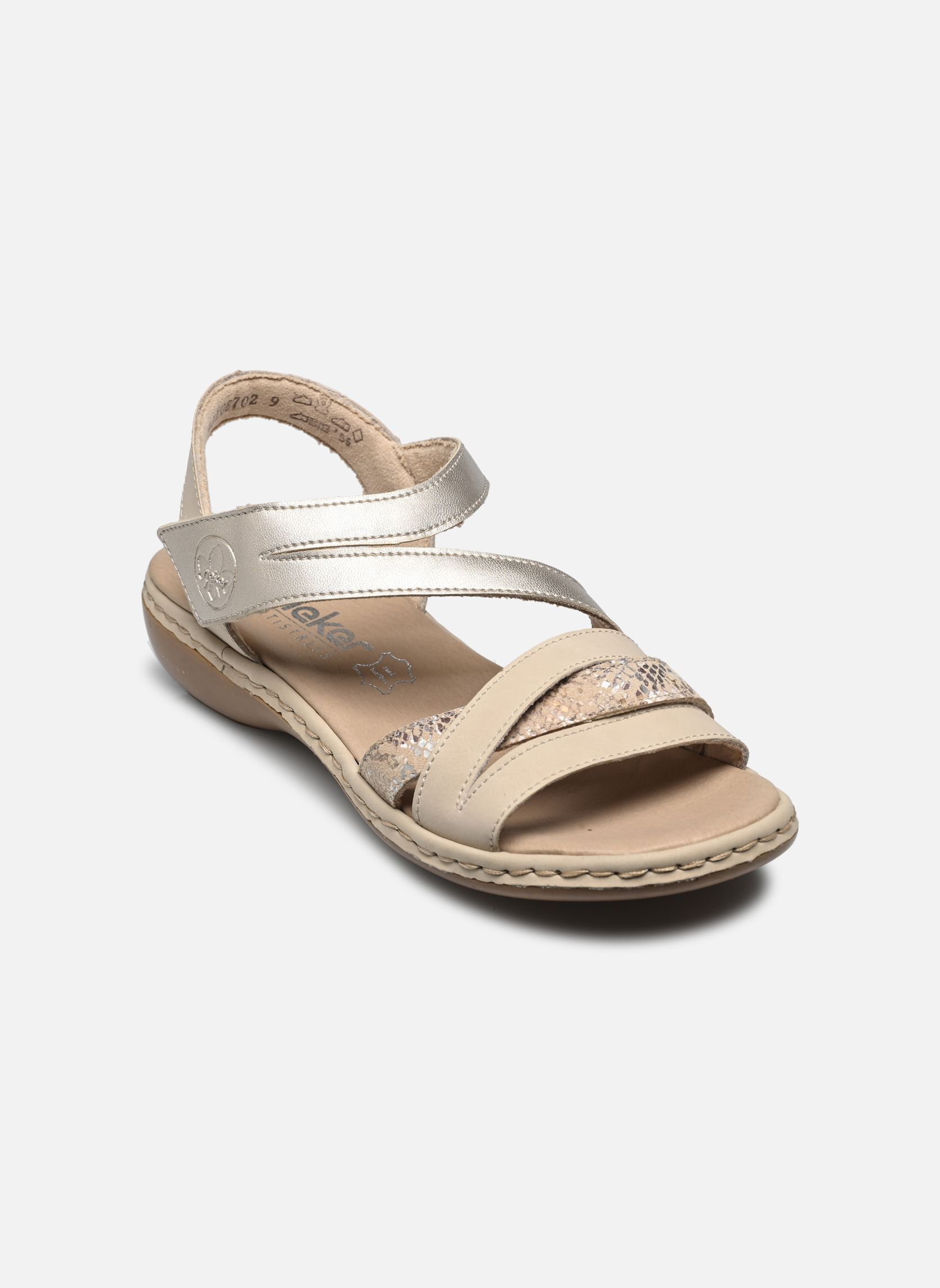 Platte sandalen 65965 dames beige Rieker Platte sandalen 65965 dames beige BEIGE COMBINE