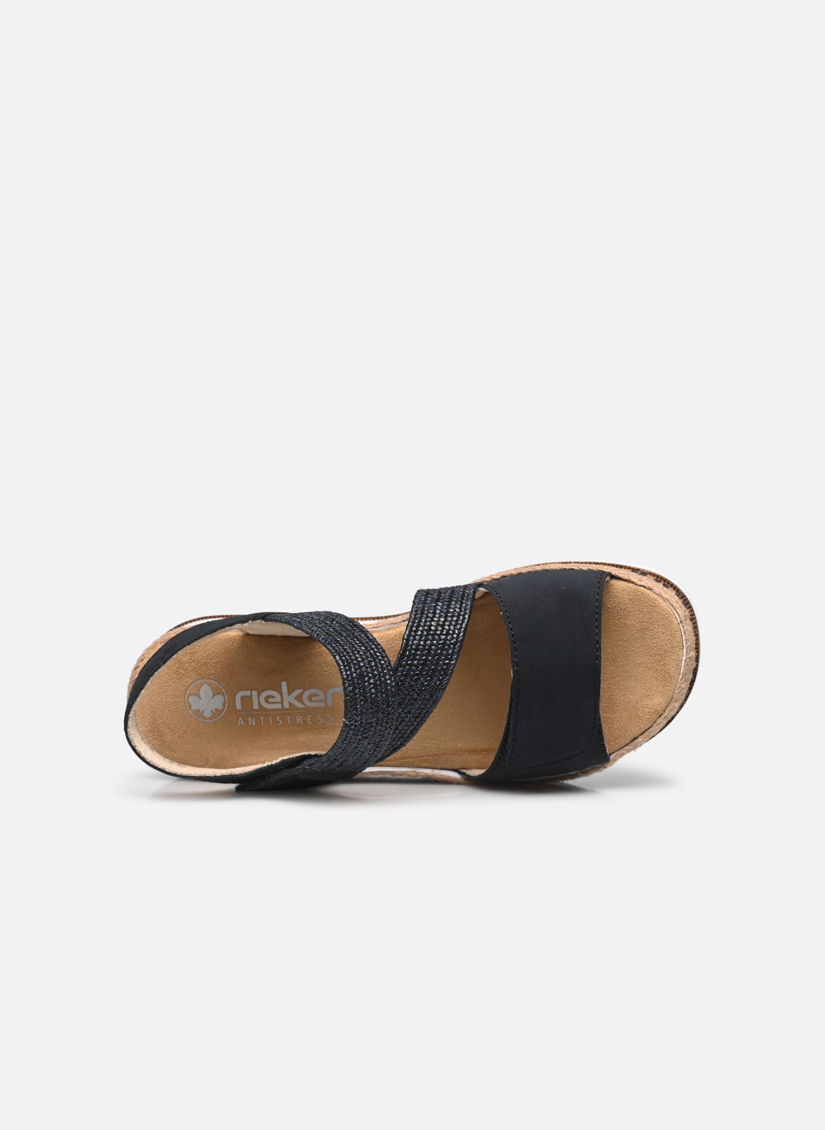 Sandalias y plataformas de cuña V7974 mujer azul Rieker Sandalias y plataformas de cuña V7974 mujer azul BLEU