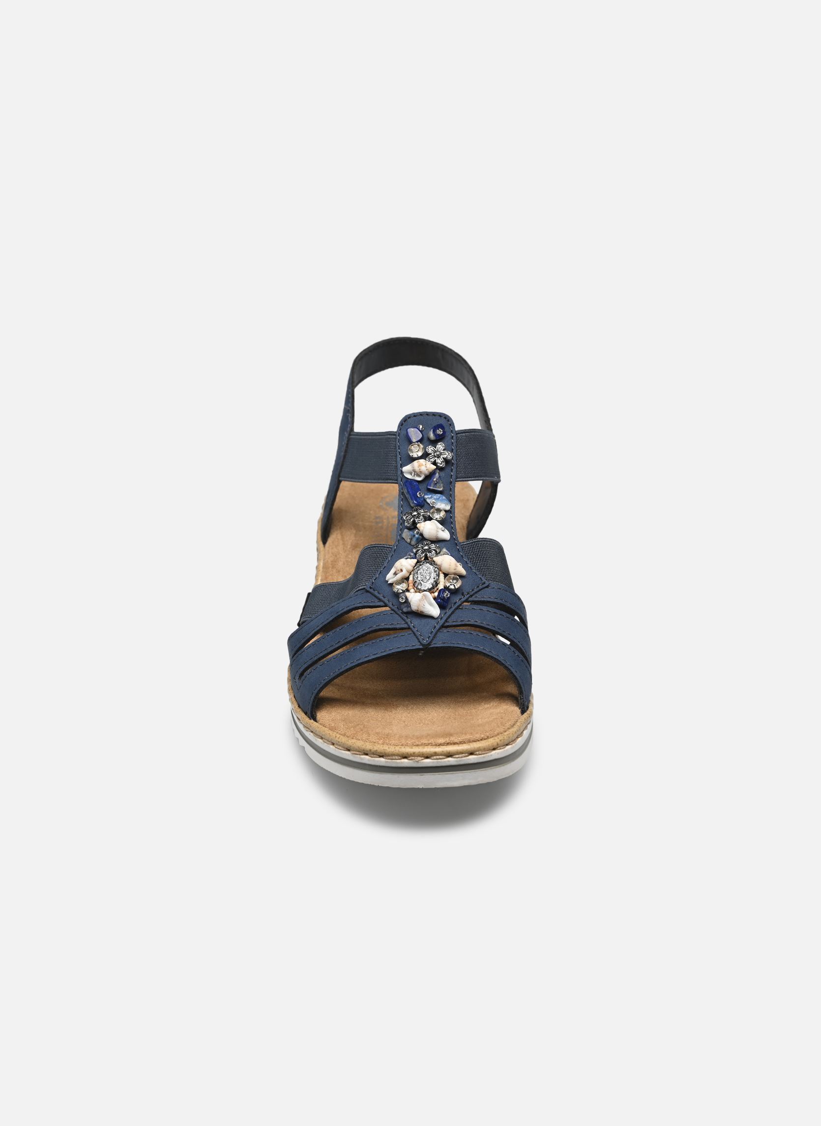 Sandales compensées et plateformes V0649 femme bleu Rieker Sandales compensées et plateformes V0649 femme bleu BLEU