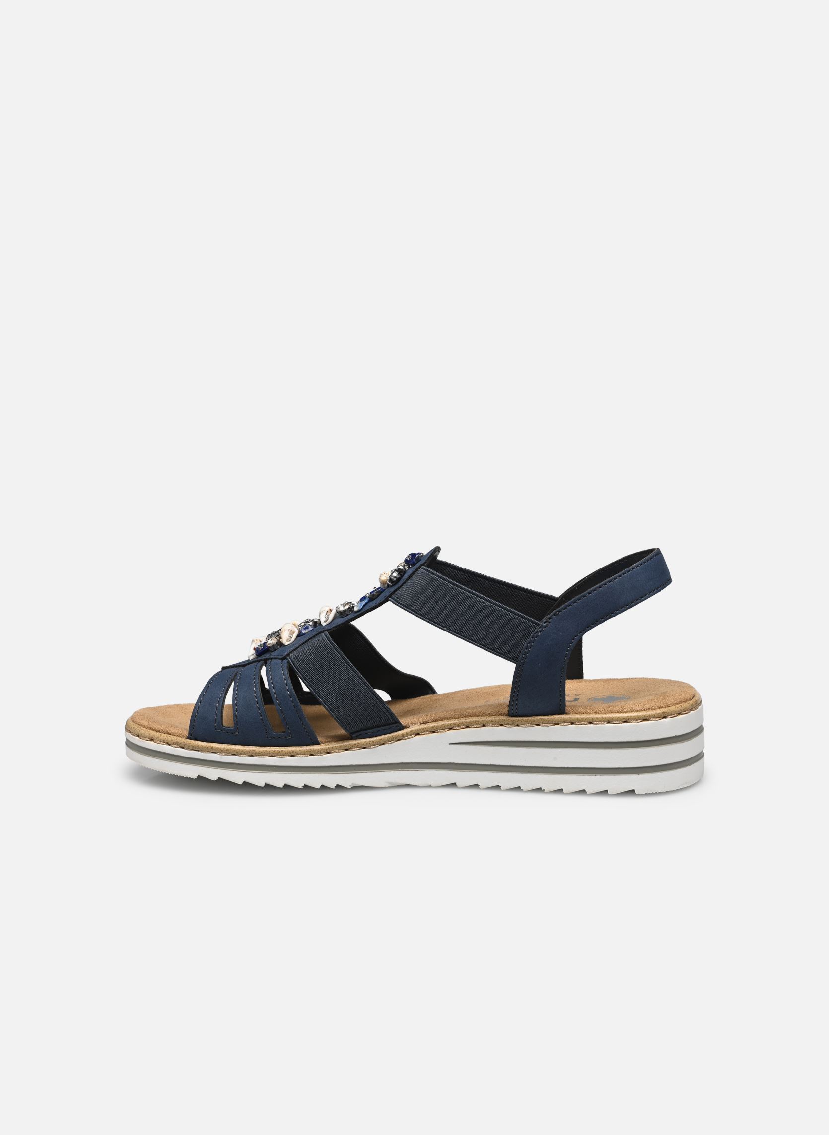Sandales compensées et plateformes V0649 femme bleu Rieker Sandales compensées et plateformes V0649 femme bleu BLEU