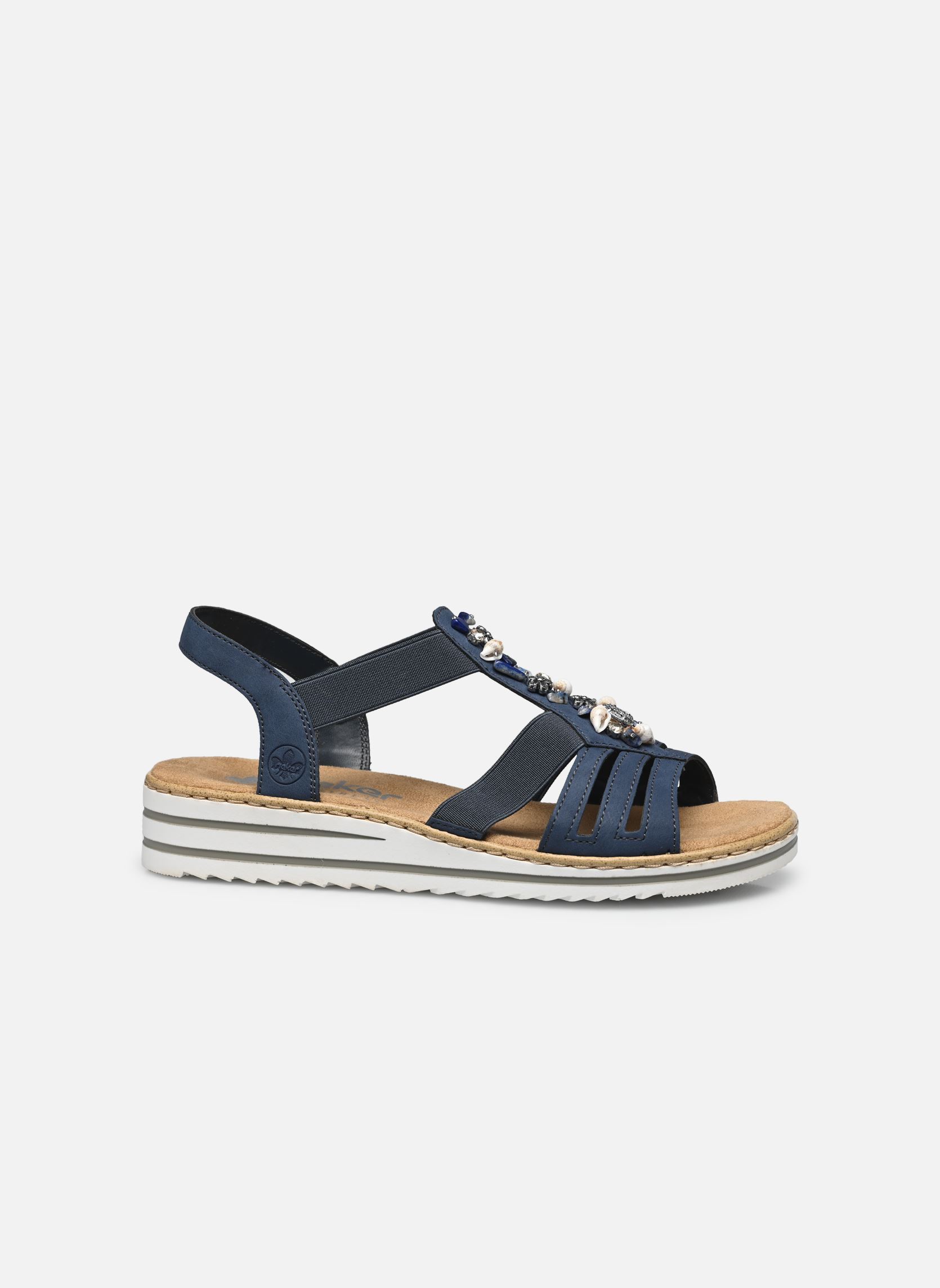 Sandales compensées et plateformes V0649 femme bleu Rieker Sandales compensées et plateformes V0649 femme bleu BLEU
