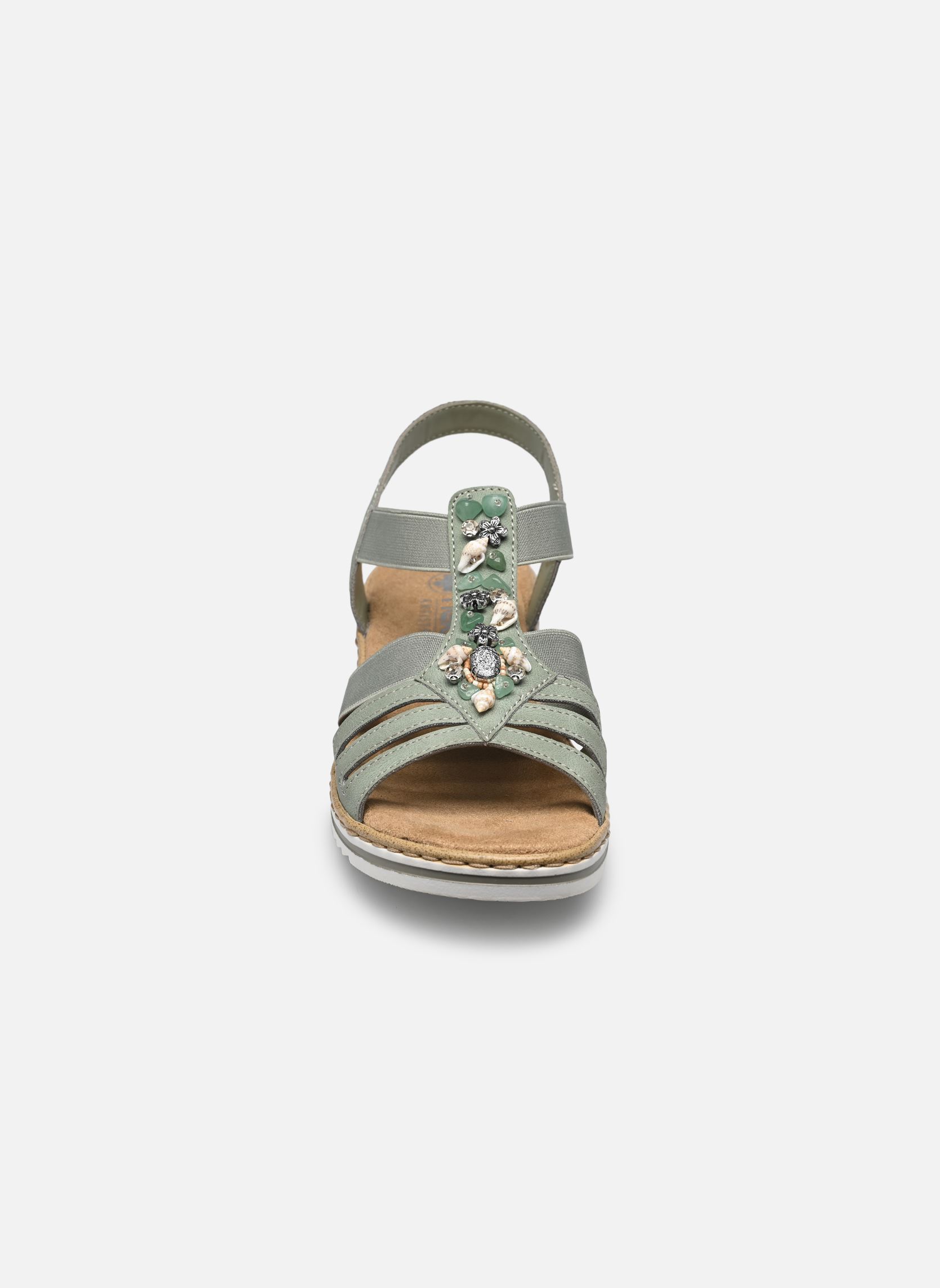 Keil- und Plateausandalen V0649 damen grün Rieker Keil- und Plateausandalen V0649 damen grün VERT