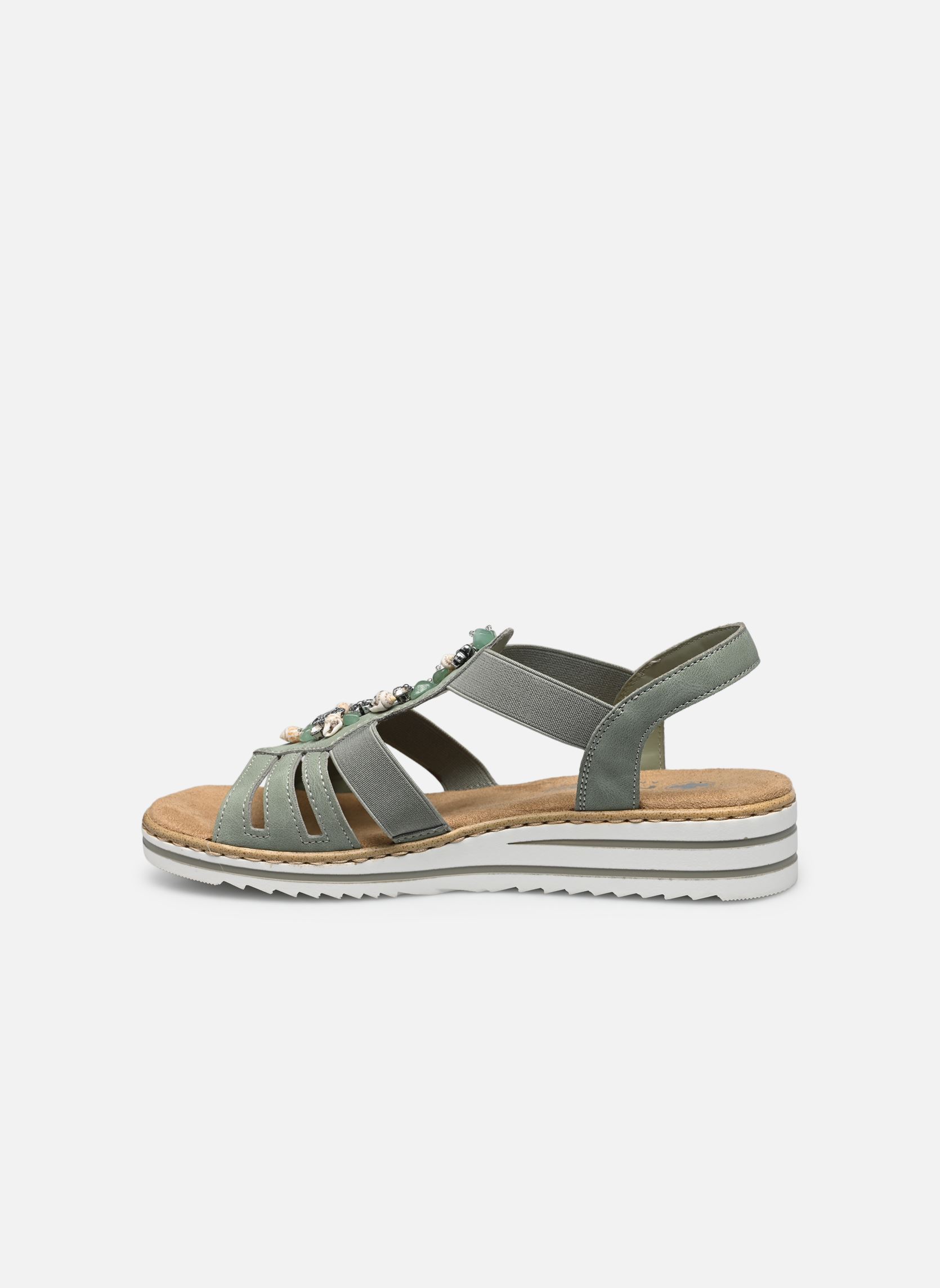 Keil- und Plateausandalen V0649 damen grün Rieker Keil- und Plateausandalen V0649 damen grün VERT