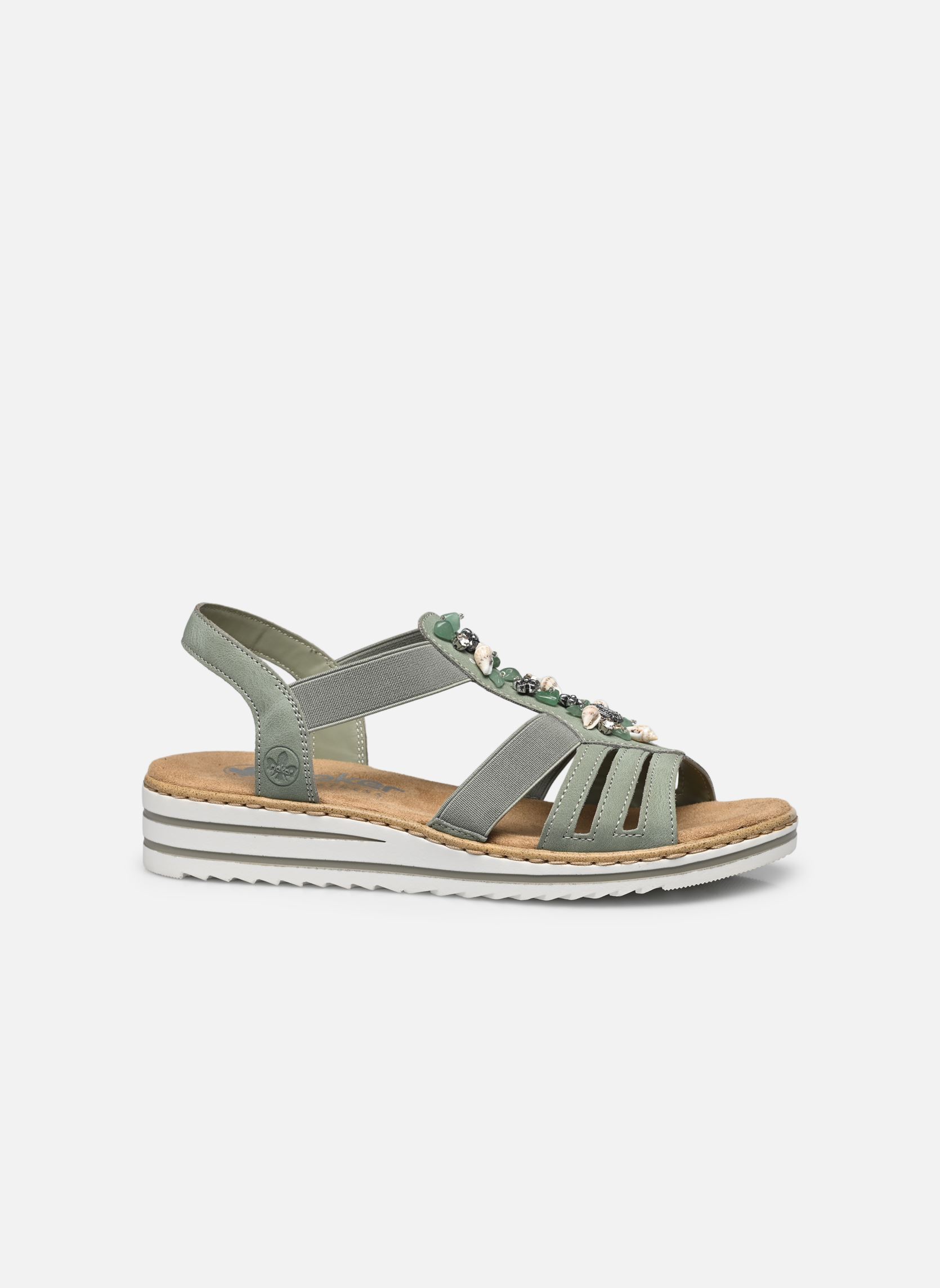 Keil- und Plateausandalen V0649 damen grün Rieker Keil- und Plateausandalen V0649 damen grün VERT