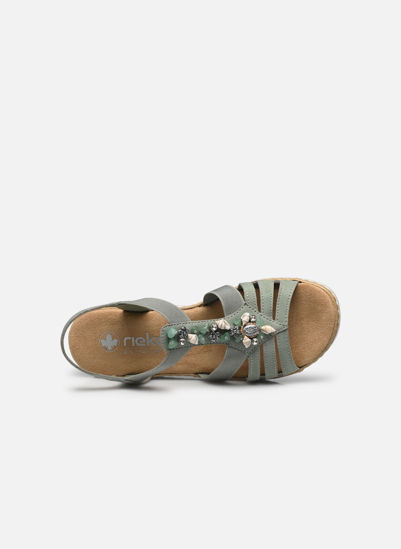 Keil- und Plateausandalen V0649 damen grün Rieker Keil- und Plateausandalen V0649 damen grün VERT