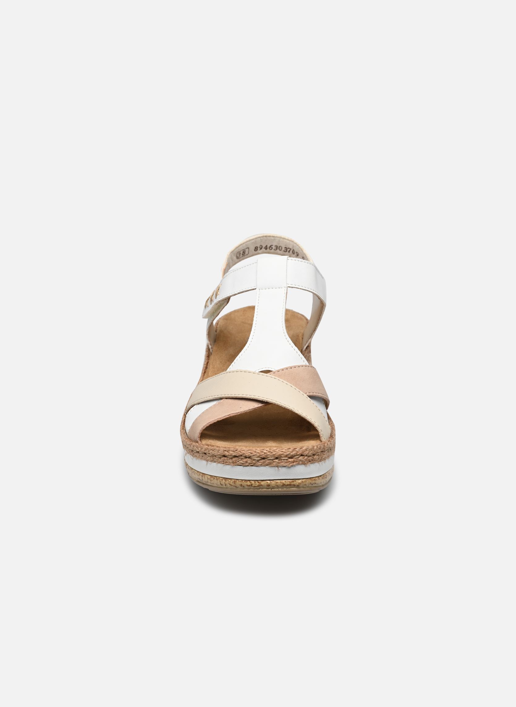 Sandales compensées et plateformes V0919 femme blanc Rieker Sandales compensées et plateformes V0919 femme blanc BLANC COMBINE