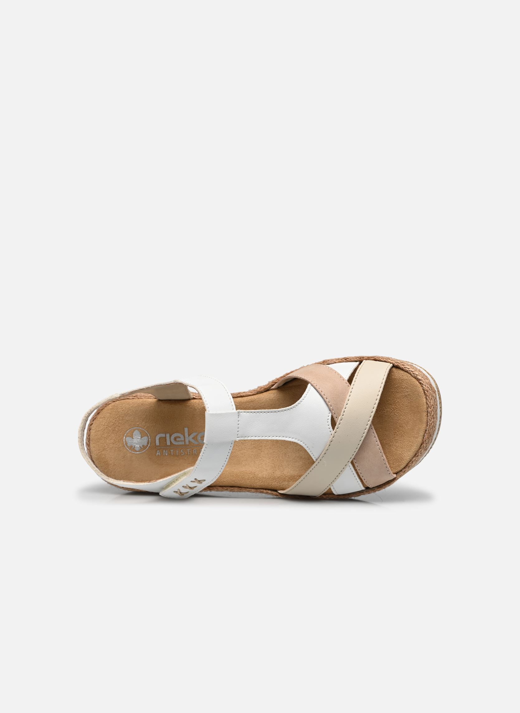 Sandales compensées et plateformes V0919 femme blanc Rieker Sandales compensées et plateformes V0919 femme blanc BLANC COMBINE