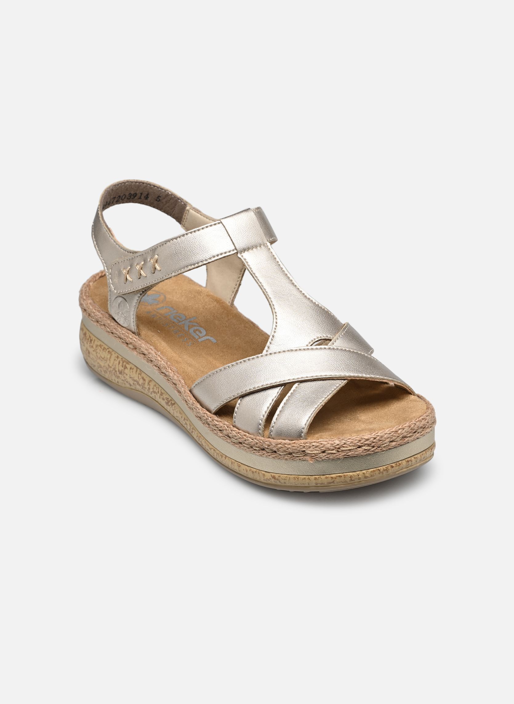 Sandalias y plataformas de cuña V0919 mujer oro y bronce Rieker Sandalias y plataformas de cuña V0919 mujer oro y bronce OR