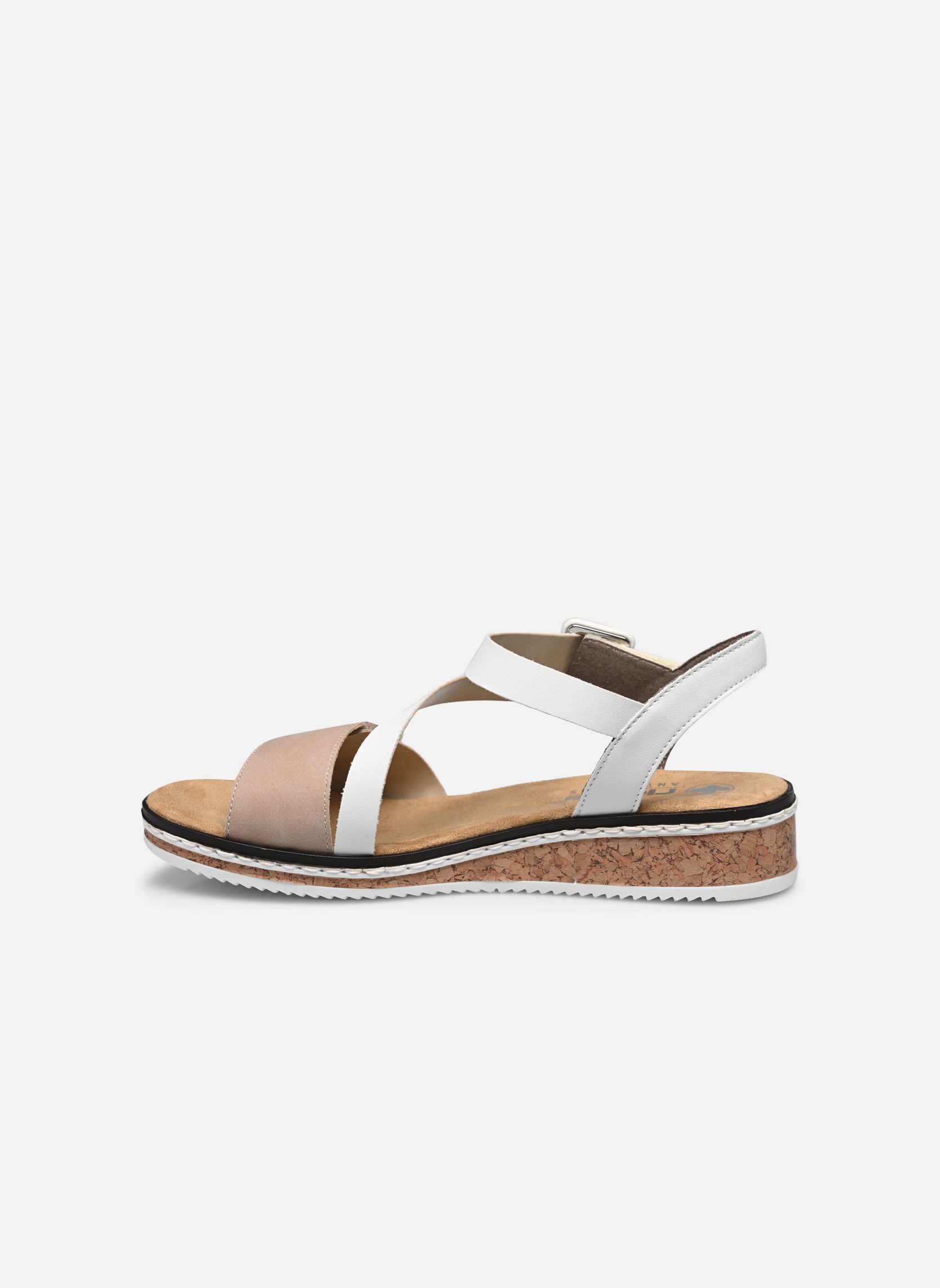 Sandalias y plataformas de cuña V3660 mujer beige Rieker Sandalias y plataformas de cuña V3660 mujer beige BEIGE COMBINE