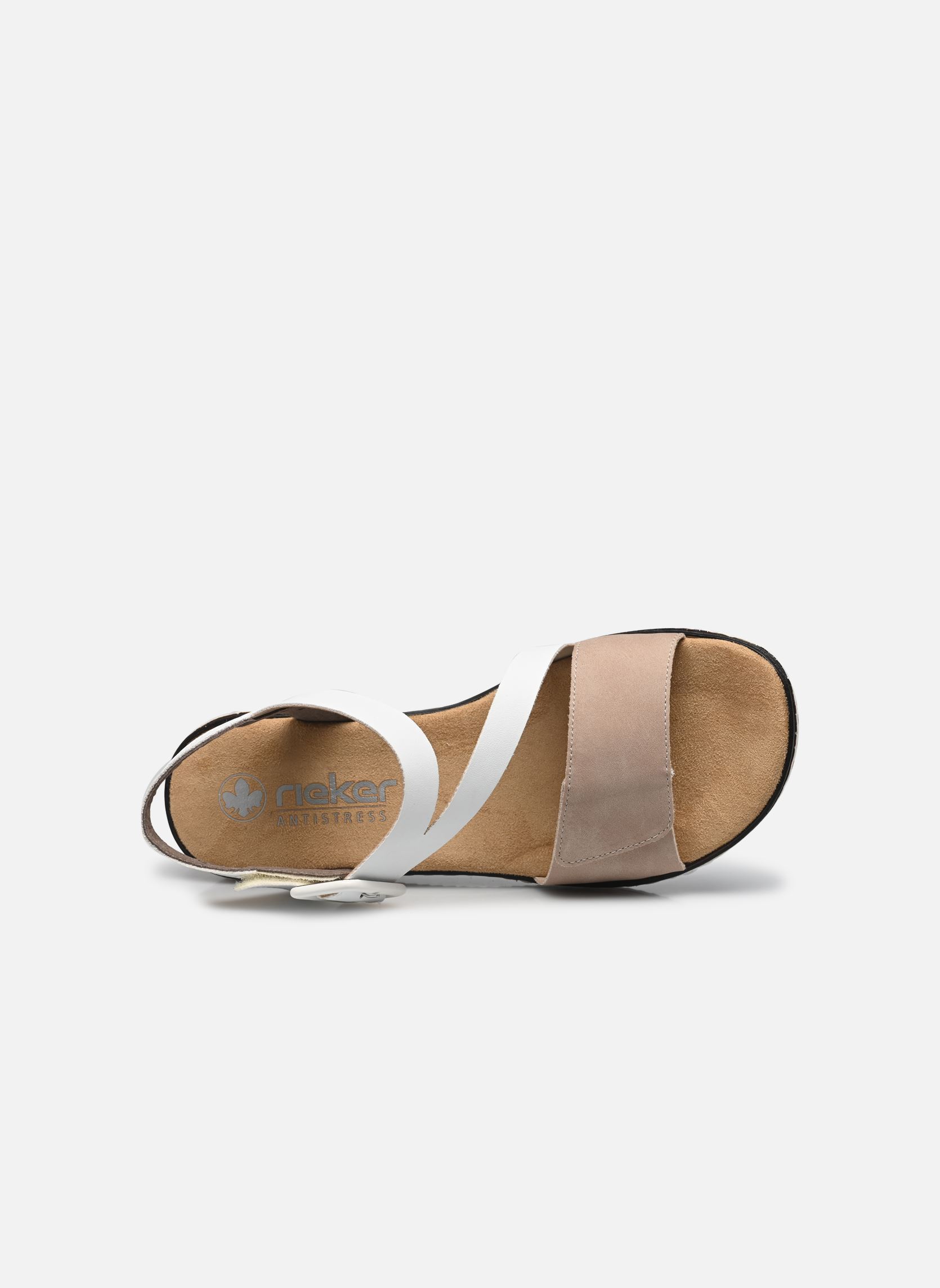Sandalias y plataformas de cuña V3660 mujer beige Rieker Sandalias y plataformas de cuña V3660 mujer beige BEIGE COMBINE