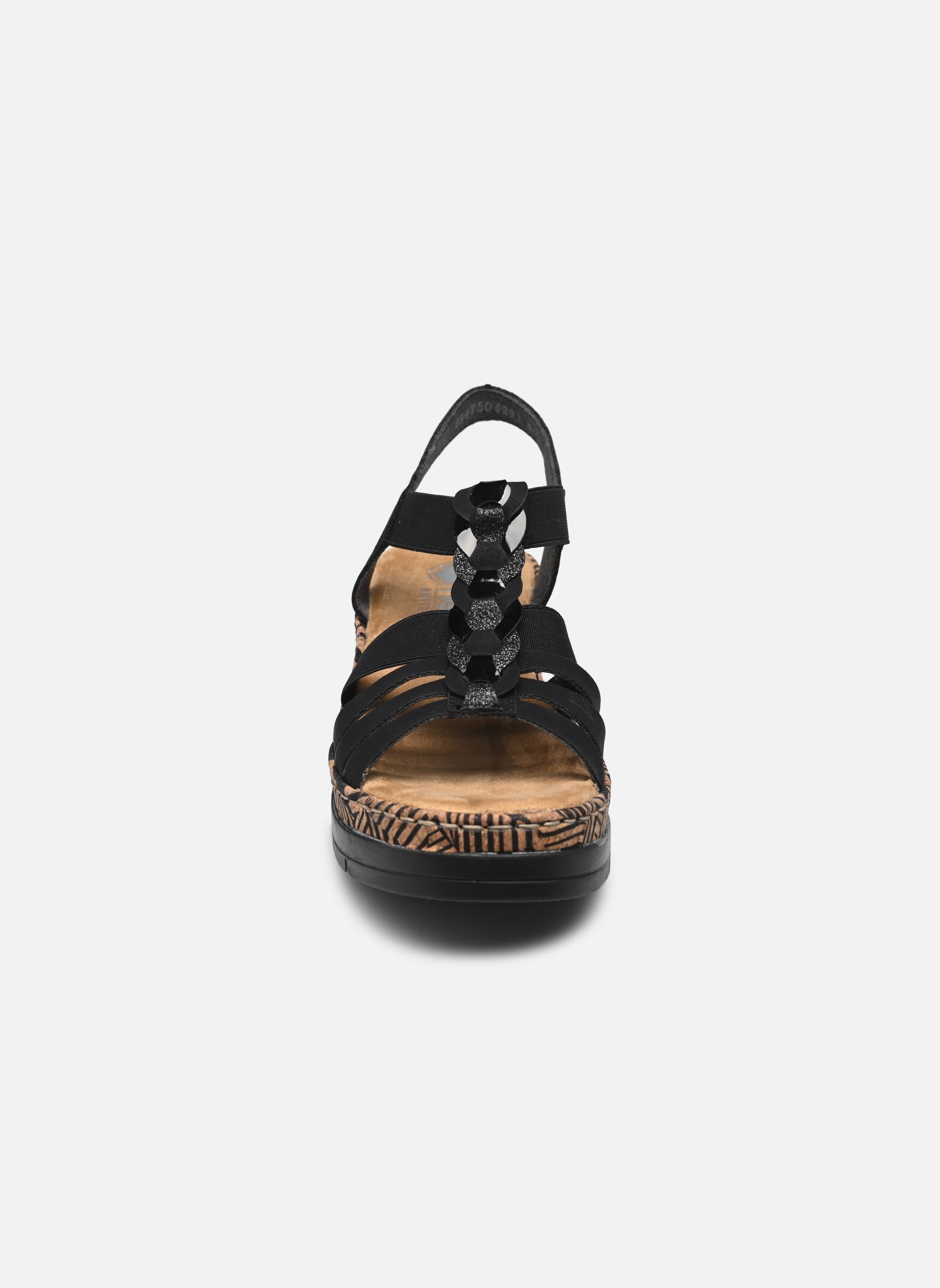 Sandali con zeppa e plateau V3902 donna nero Rieker Sandali con zeppa e plateau V3902 donna nero NOIR