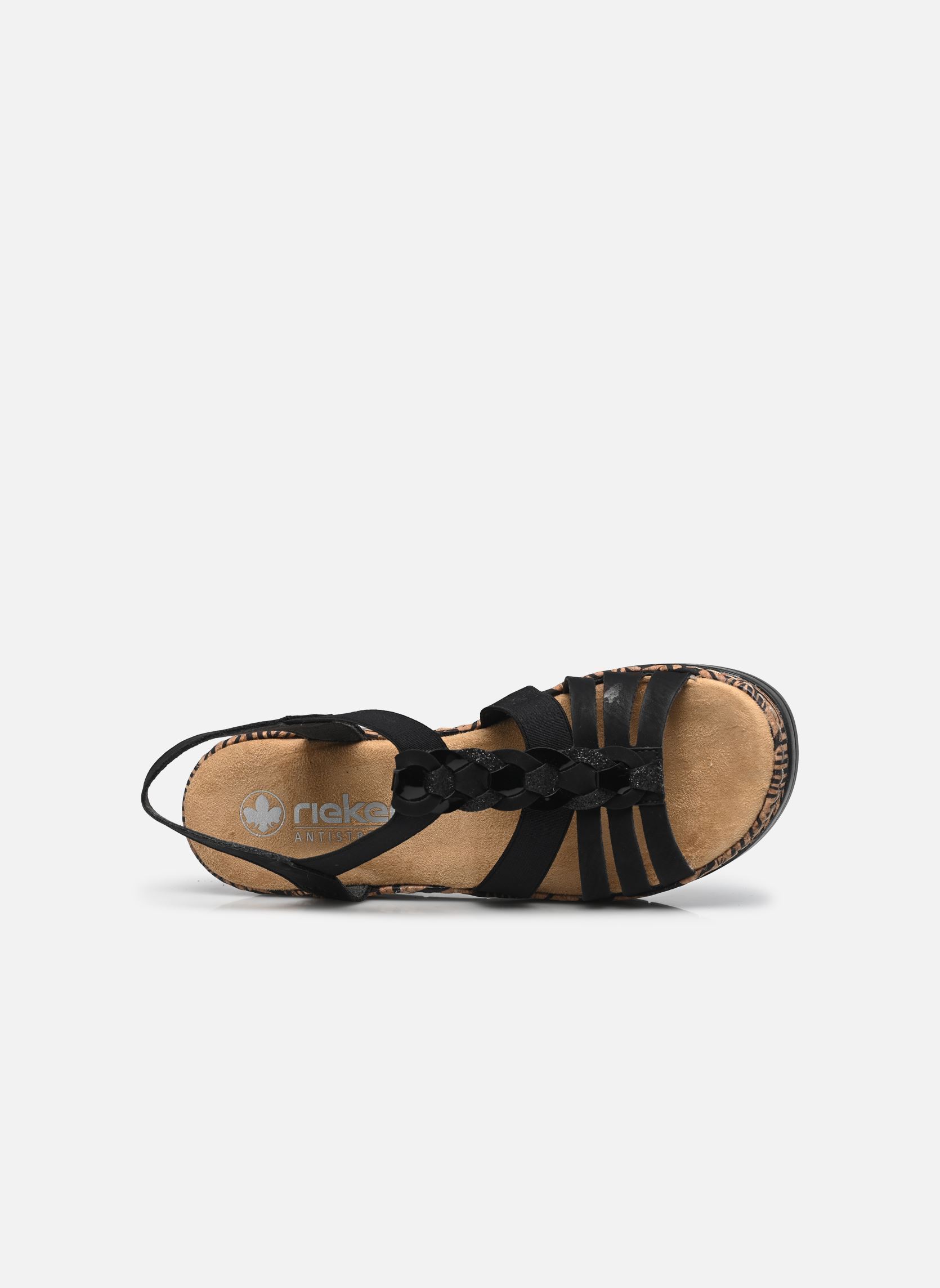 Sandali con zeppa e plateau V3902 donna nero Rieker Sandali con zeppa e plateau V3902 donna nero NOIR