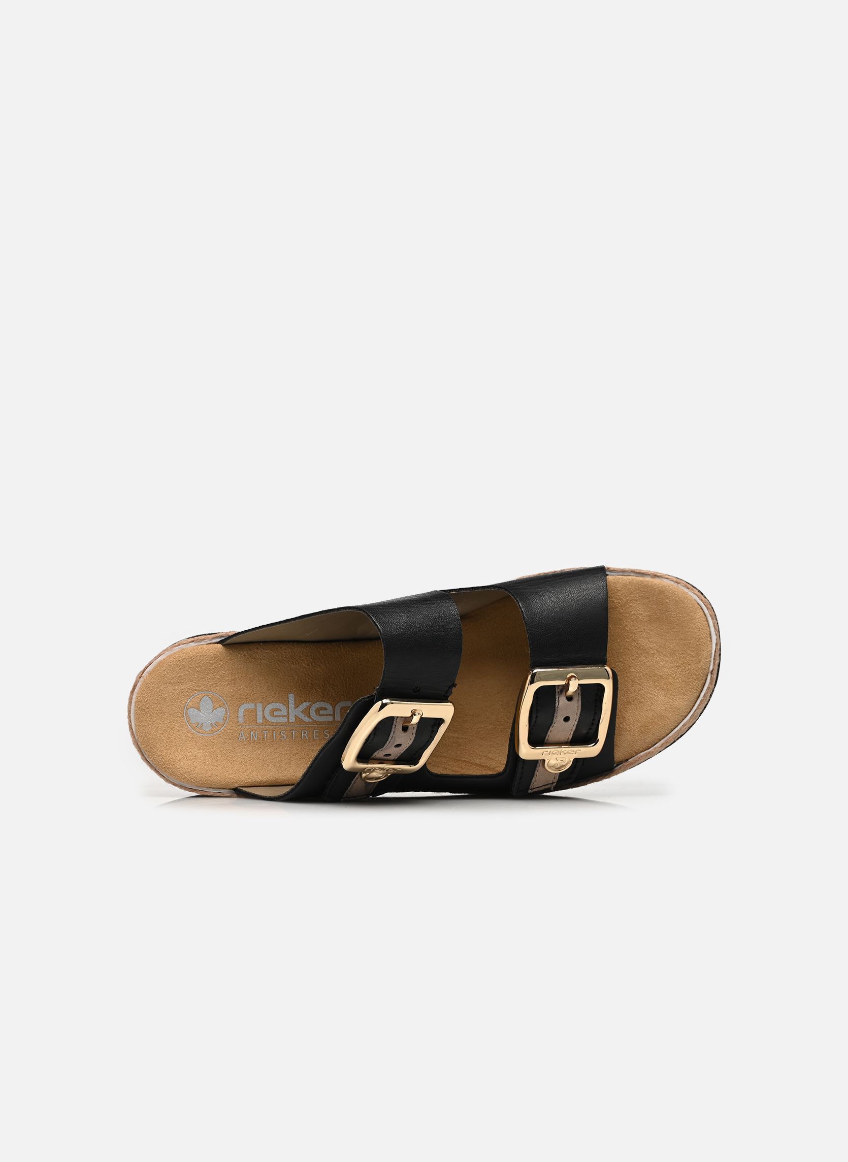Pantoletten und Clogs V7955 damen schwarz Rieker Pantoletten und Clogs V7955 damen schwarz SCHWARZ/NUDE