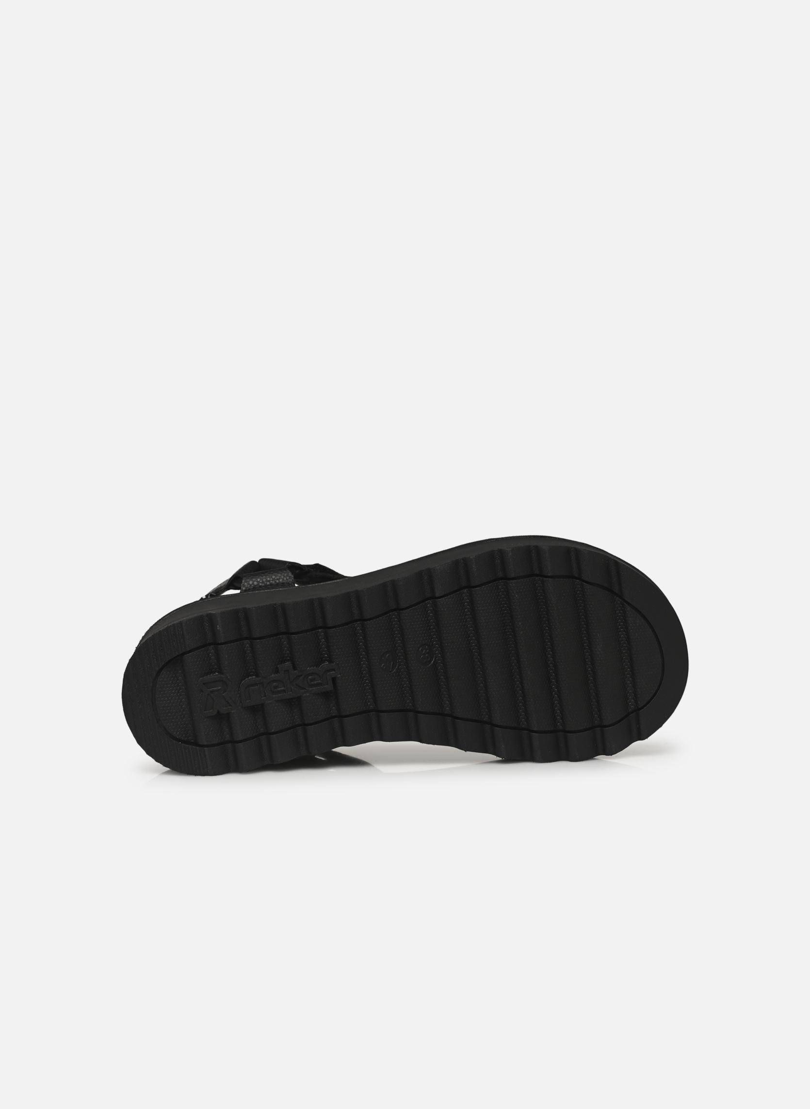 Sandalen met sleehak en plateau W3051 dames zwart Rieker Sandalen met sleehak en plateau W3051 dames zwart NOIR