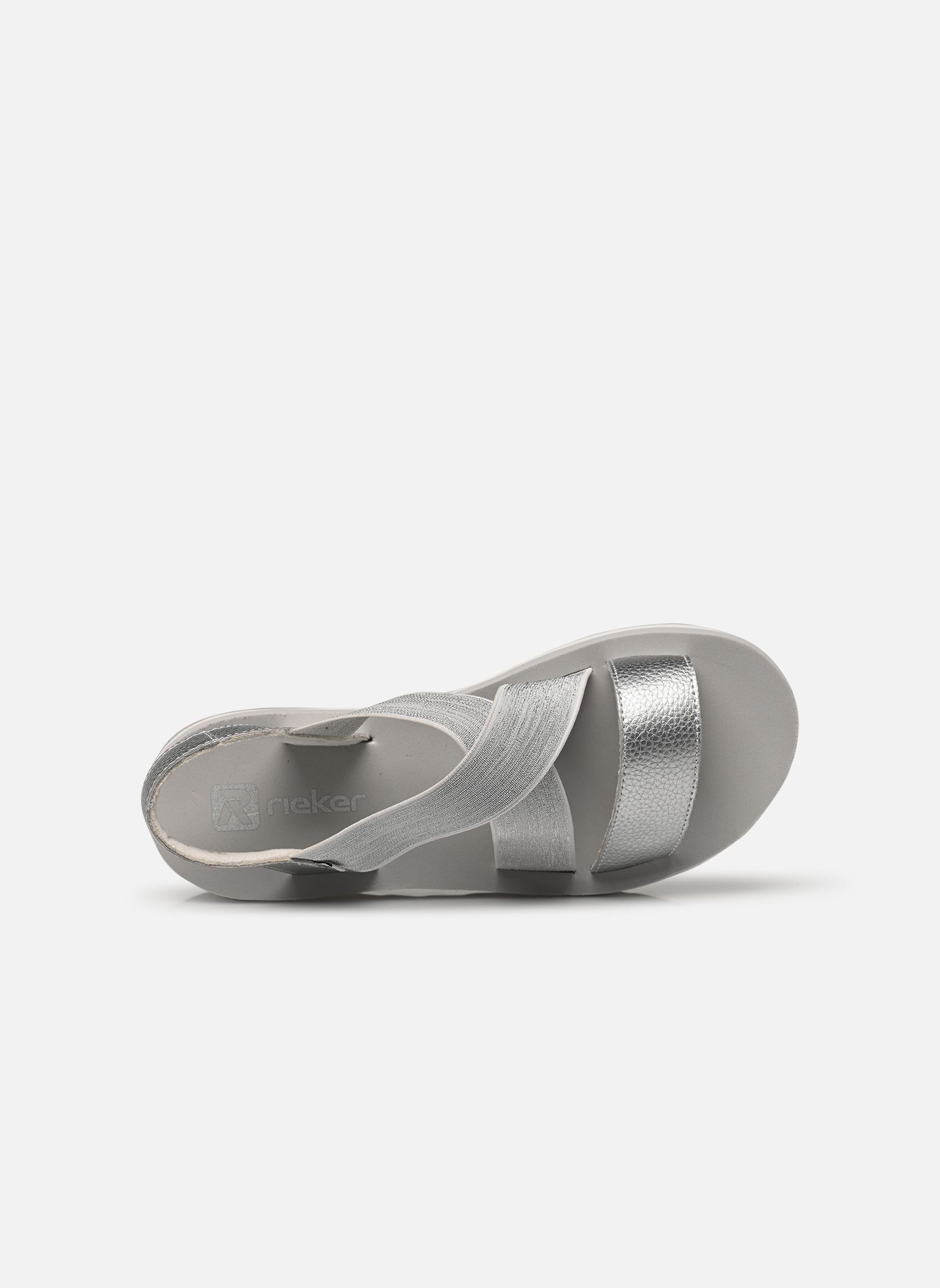 Sandales compensées et plateformes W3053 femme argent Rieker Sandales compensées et plateformes W3053 femme argent ARGENT/PLATINE