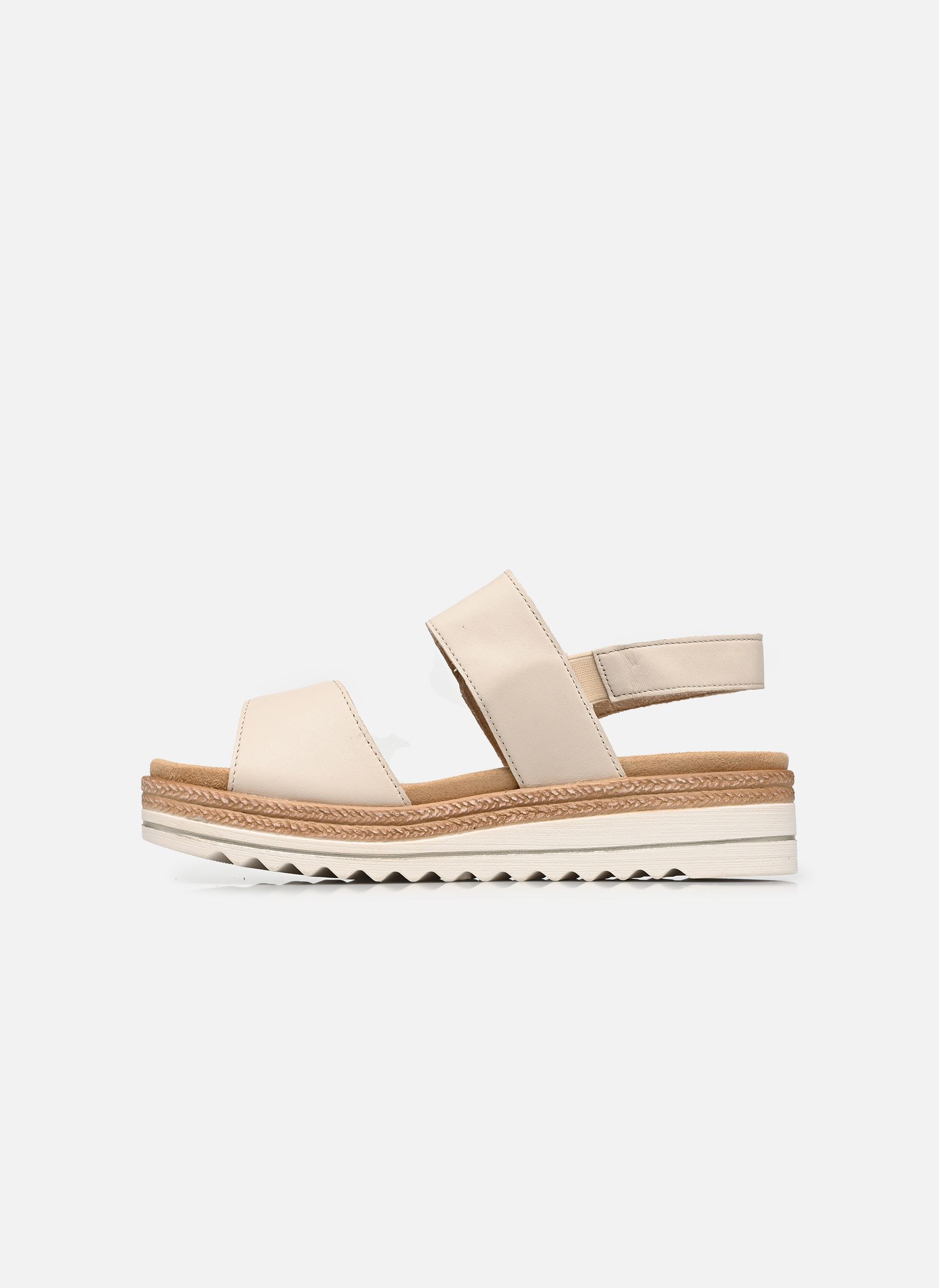 Sandalen met sleehak en plateau D0Q59 dames beige Remonte Sandalen met sleehak en plateau D0Q59 dames beige PORZELLAN