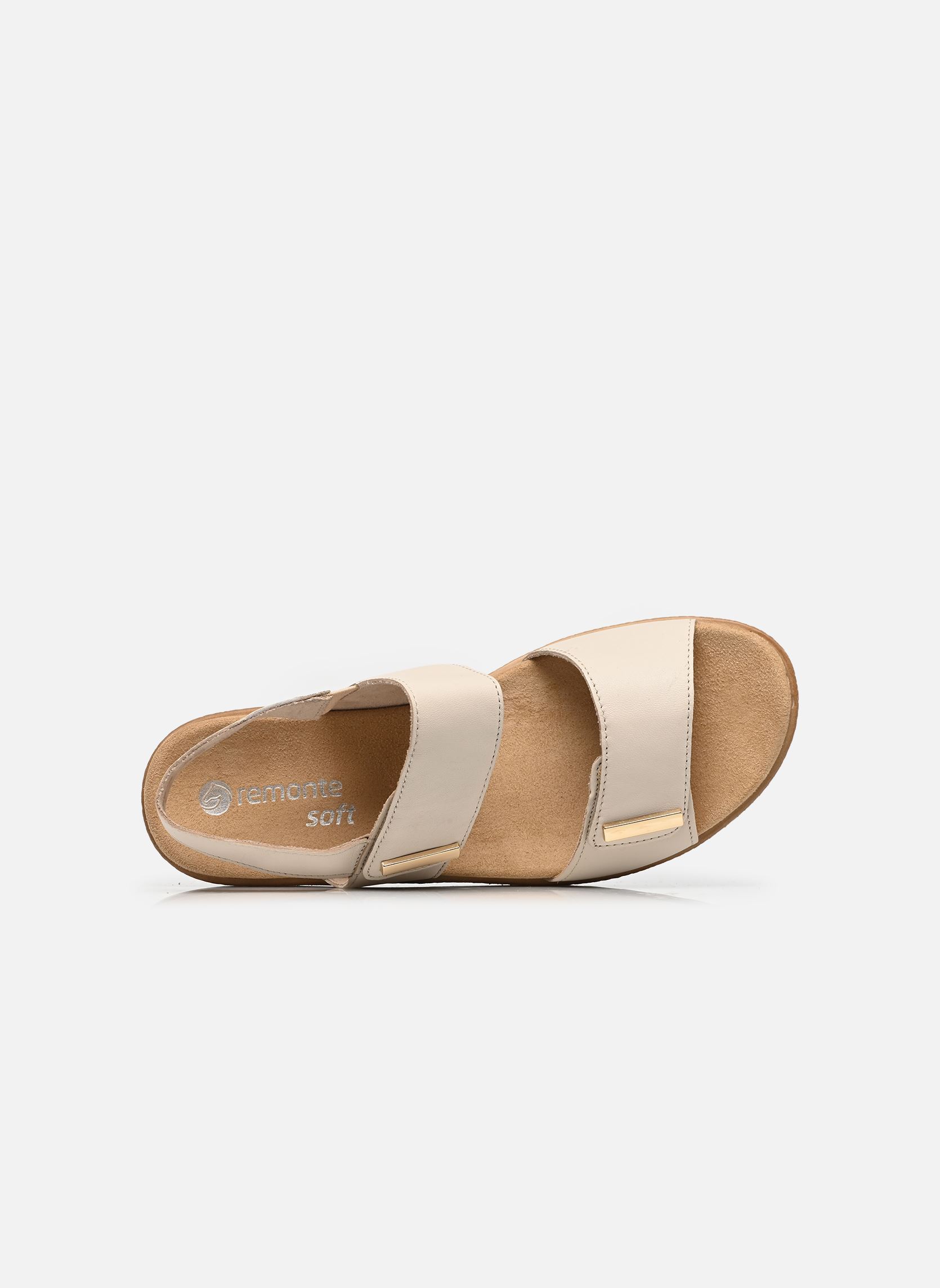 Sandalen met sleehak en plateau D0Q59 dames beige Remonte Sandalen met sleehak en plateau D0Q59 dames beige PORZELLAN