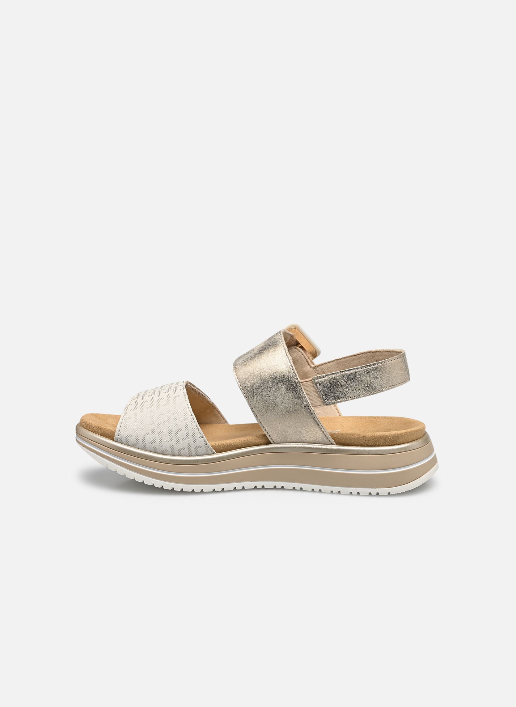 Sandales compensées et plateformes D1J53 femme beige Remonte Sandales compensées et plateformes D1J53 femme beige BEIGE COMBINE