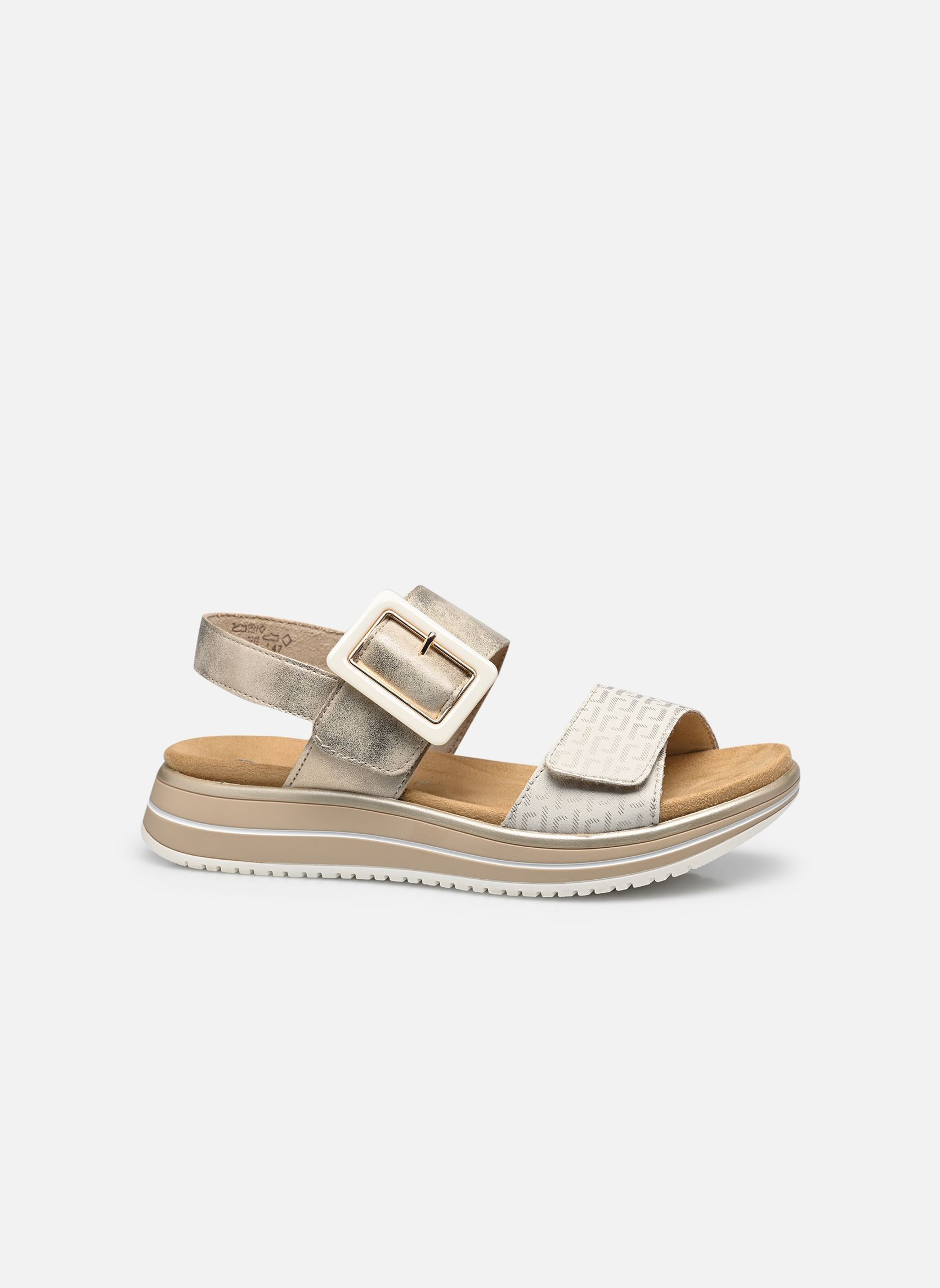Sandales compensées et plateformes D1J53 femme beige Remonte Sandales compensées et plateformes D1J53 femme beige BEIGE COMBINE