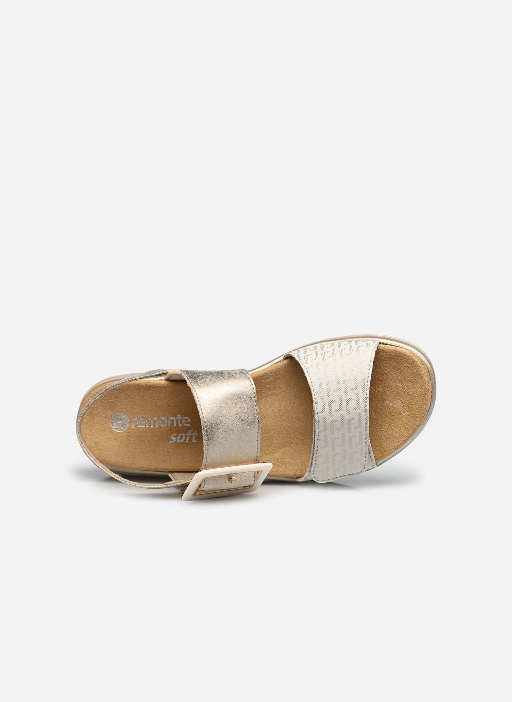 Sandales compensées et plateformes D1J53 femme beige Remonte Sandales compensées et plateformes D1J53 femme beige BEIGE COMBINE