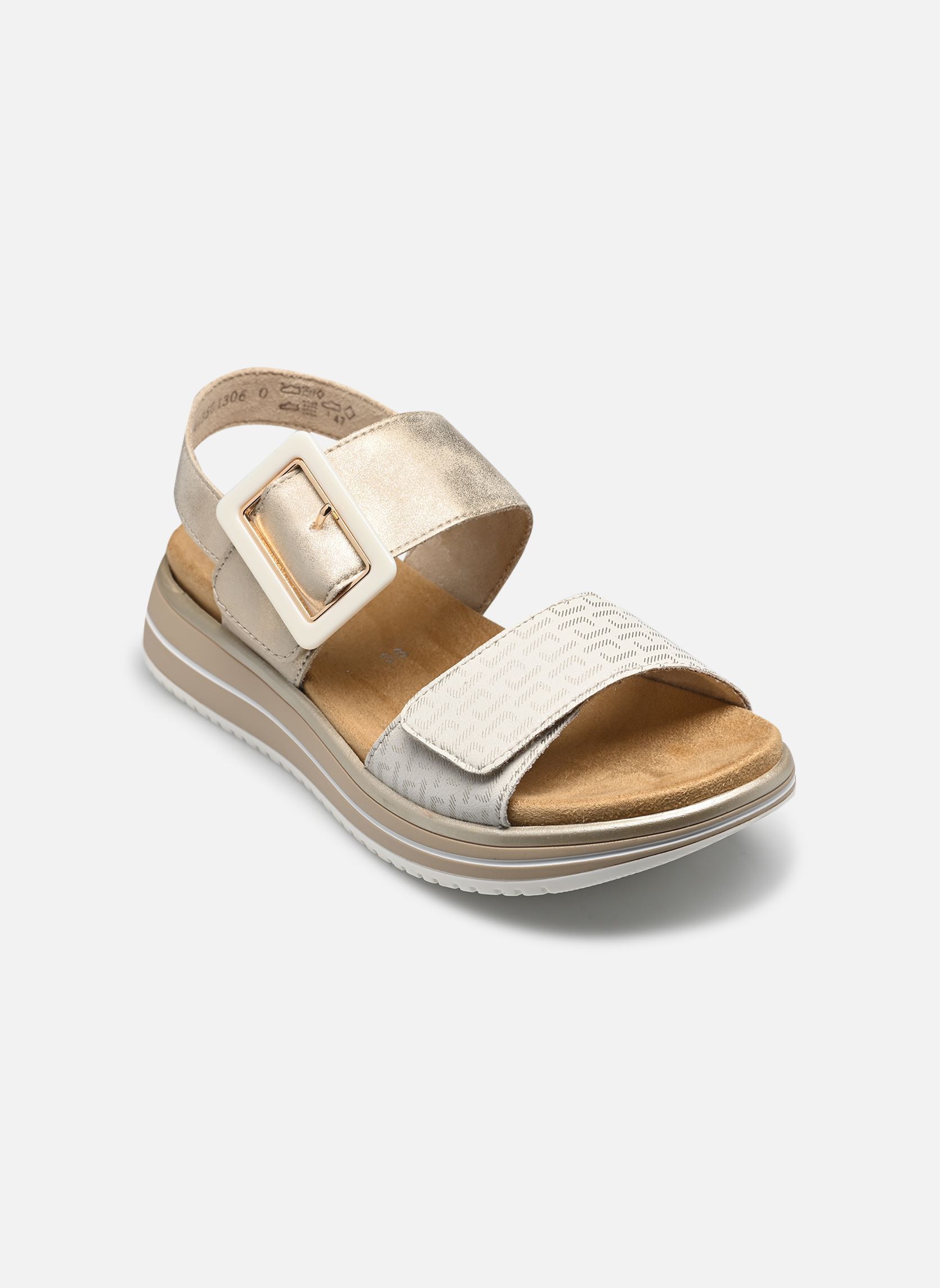 Sandales compensées et plateformes D1J53 femme beige Remonte Sandales compensées et plateformes D1J53 femme beige BEIGE COMBINE