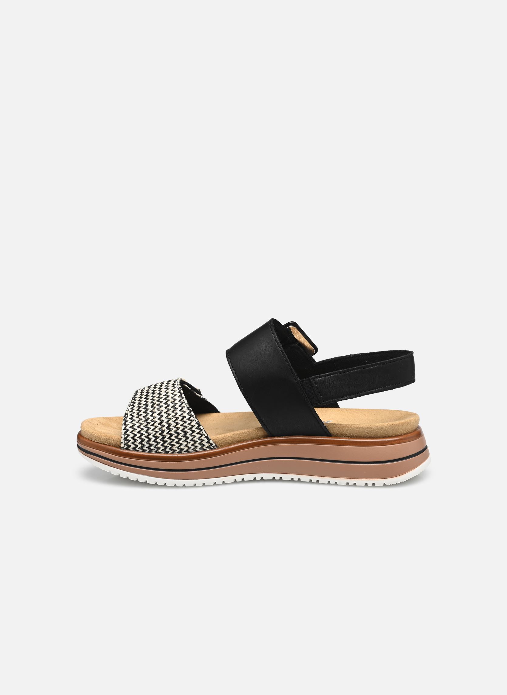 Sandalen met sleehak en plateau D1J53 dames zwart Remonte Sandalen met sleehak en plateau D1J53 dames zwart NOIR COMBINE