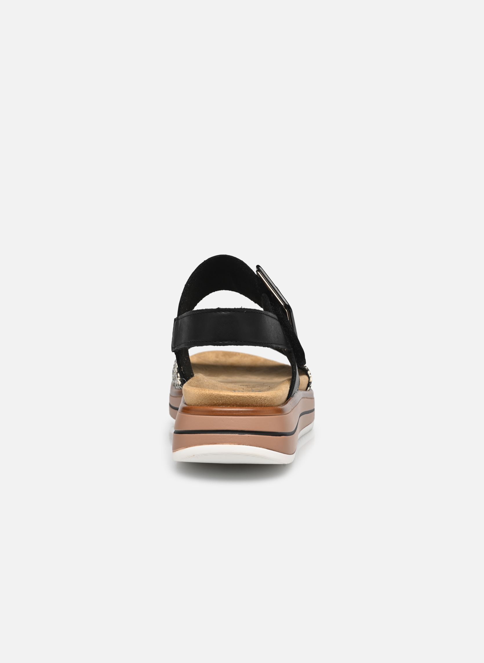 Sandalen met sleehak en plateau D1J53 dames zwart Remonte Sandalen met sleehak en plateau D1J53 dames zwart NOIR COMBINE