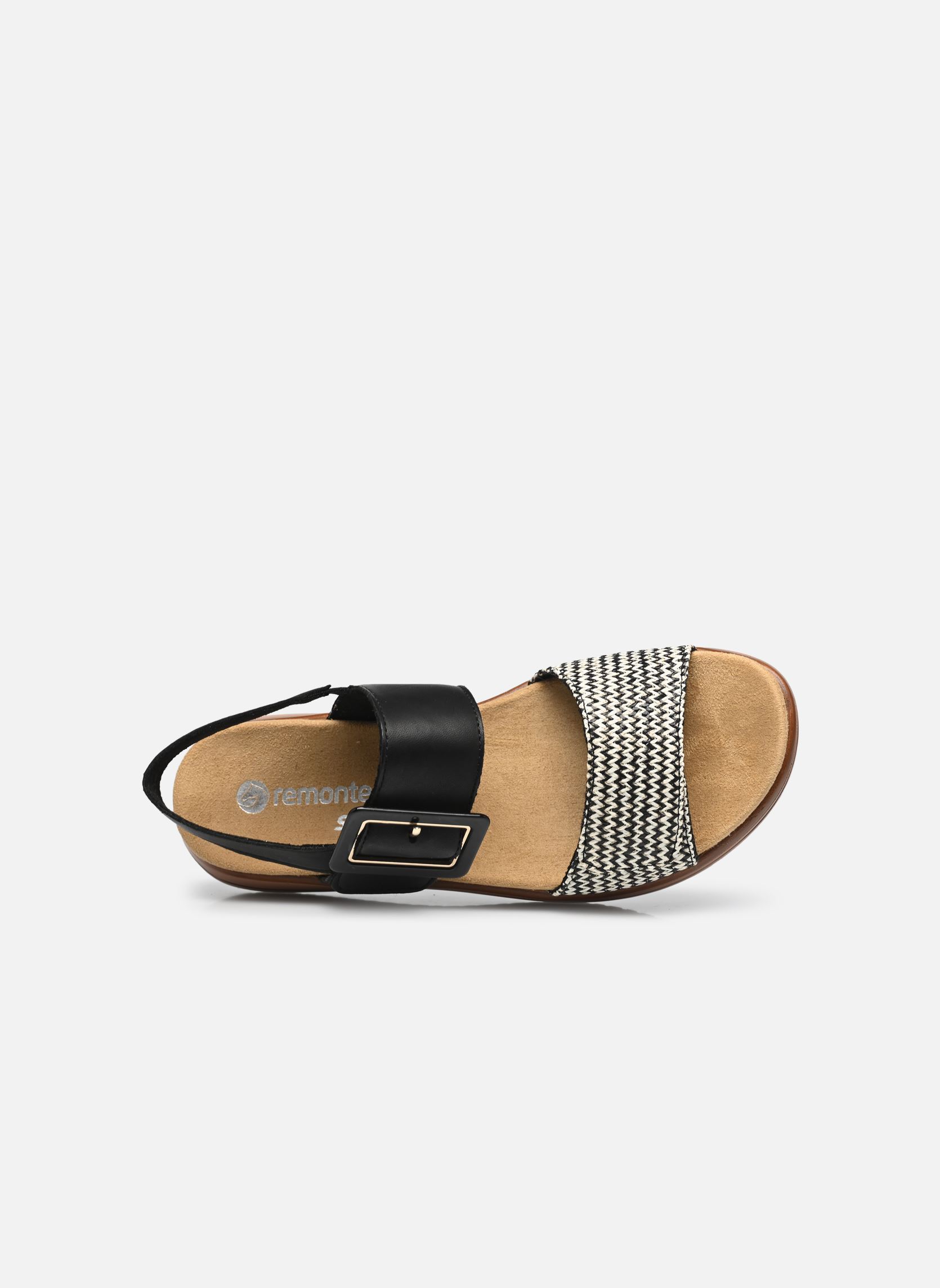 Sandalen met sleehak en plateau D1J53 dames zwart Remonte Sandalen met sleehak en plateau D1J53 dames zwart NOIR COMBINE