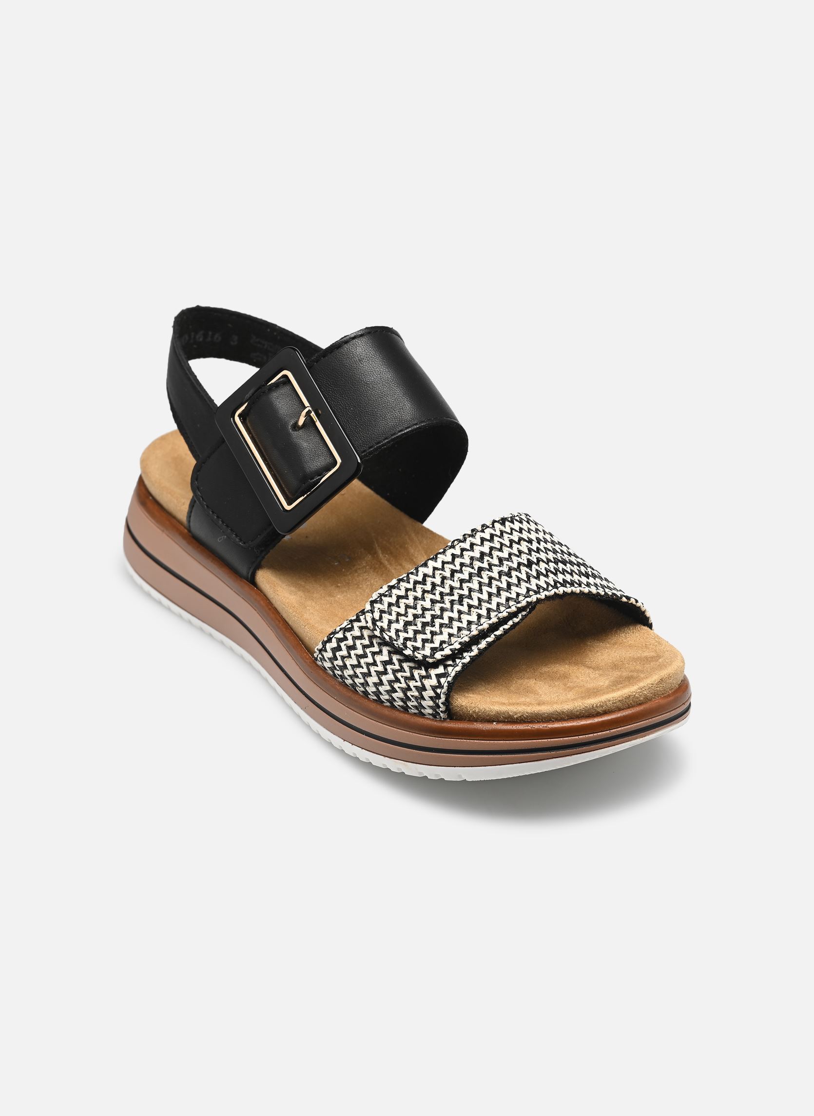 Sandalen met sleehak en plateau D1J53 dames zwart Remonte Sandalen met sleehak en plateau D1J53 dames zwart NOIR COMBINE