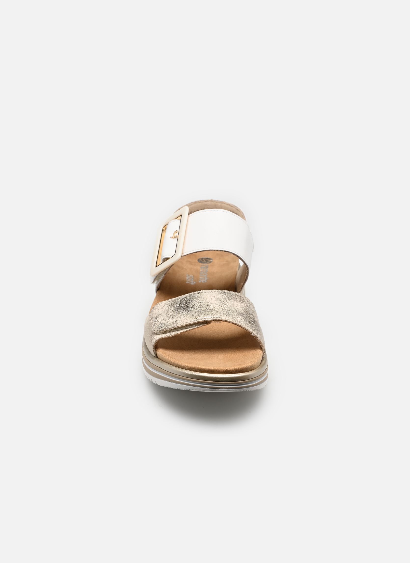 Sandalen met sleehak en plateau D1J53 dames wit Remonte Sandalen met sleehak en plateau D1J53 dames wit MUSCHEL/WEISS