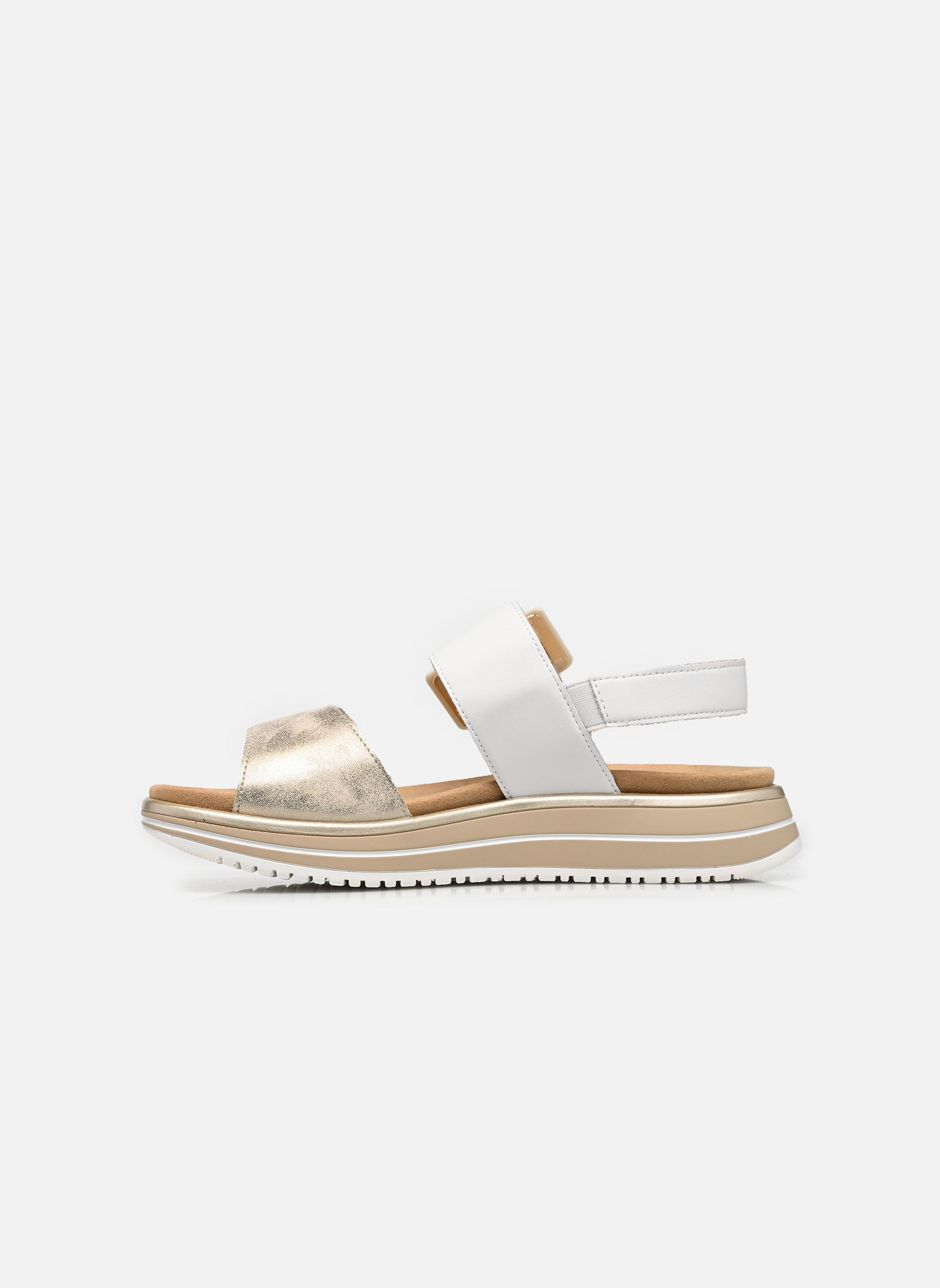 Sandalen met sleehak en plateau D1J53 dames wit Remonte Sandalen met sleehak en plateau D1J53 dames wit MUSCHEL/WEISS