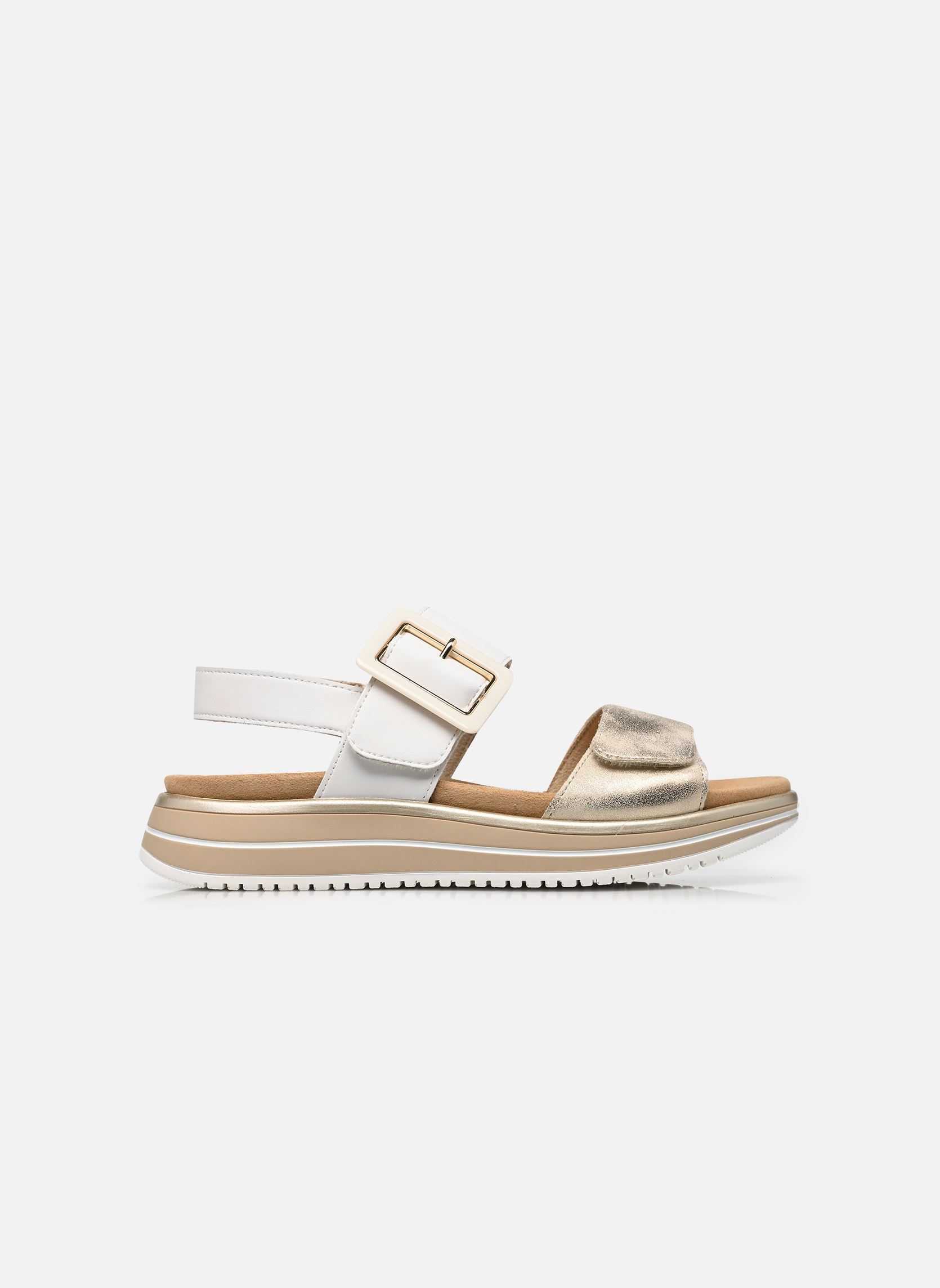 Sandalen met sleehak en plateau D1J53 dames wit Remonte Sandalen met sleehak en plateau D1J53 dames wit MUSCHEL/WEISS