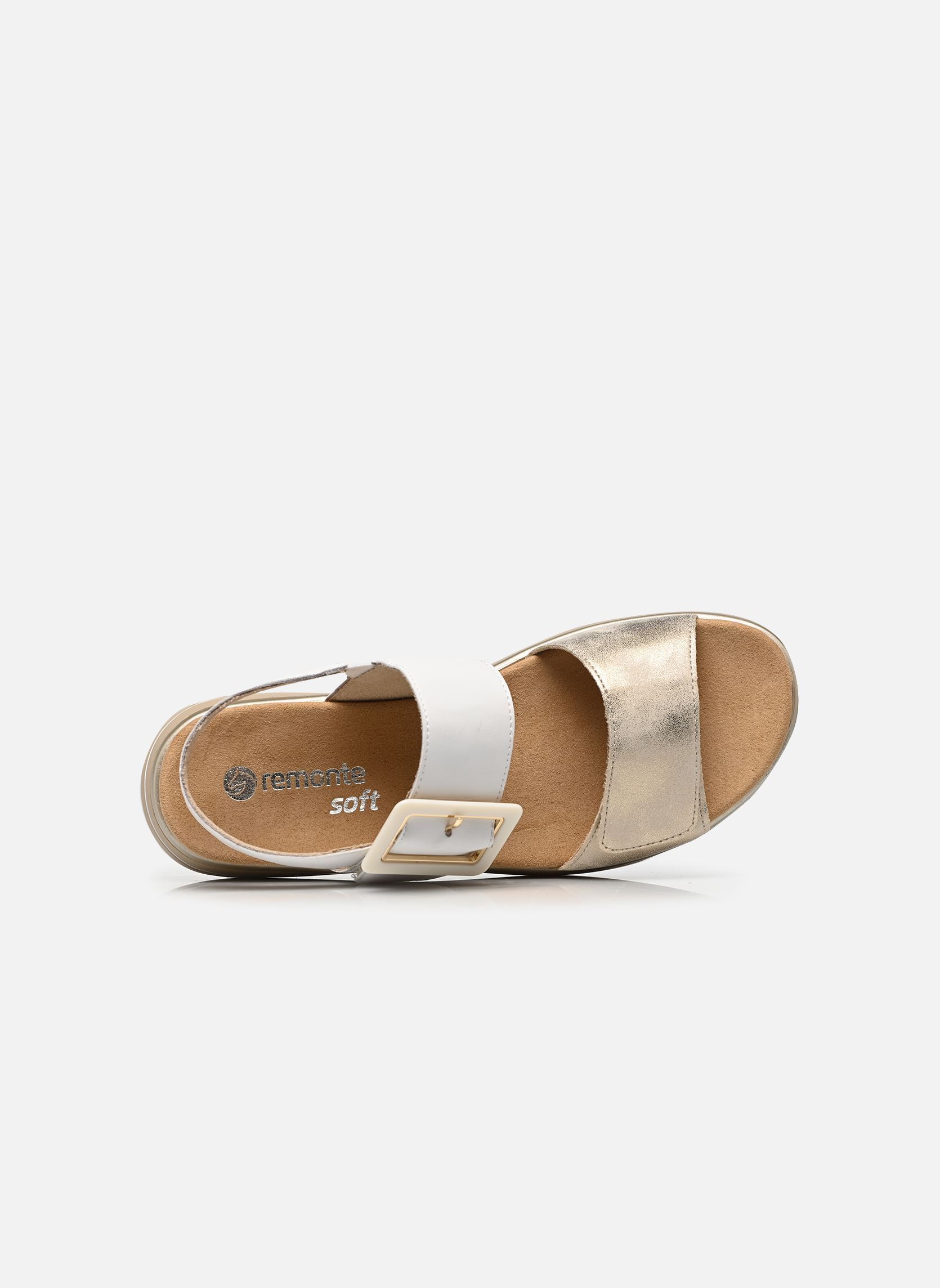 Sandalen met sleehak en plateau D1J53 dames wit Remonte Sandalen met sleehak en plateau D1J53 dames wit MUSCHEL/WEISS
