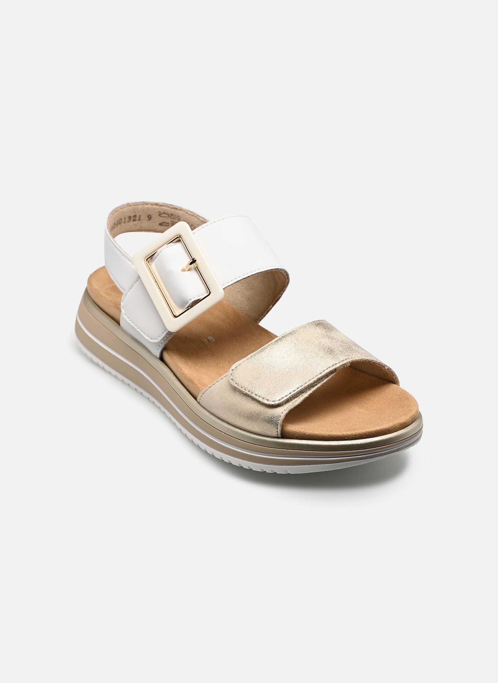 Sandalen met sleehak en plateau D1J53 dames wit Remonte Sandalen met sleehak en plateau D1J53 dames wit MUSCHEL/WEISS