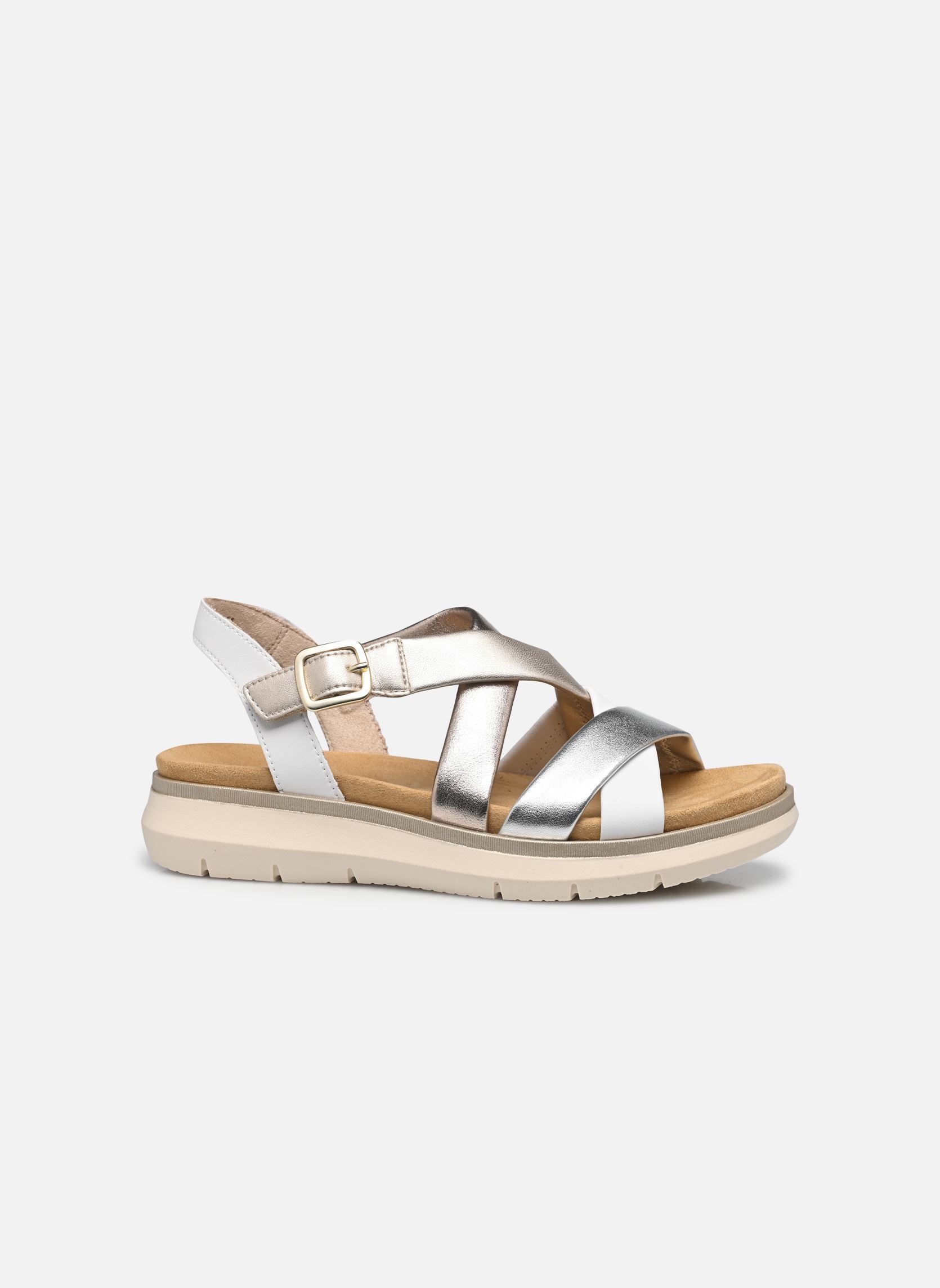 Sandalen met sleehak en plateau D2K53 dames goud en brons Remonte Sandalen met sleehak en plateau D2K53 dames goud en brons METALLIQUE